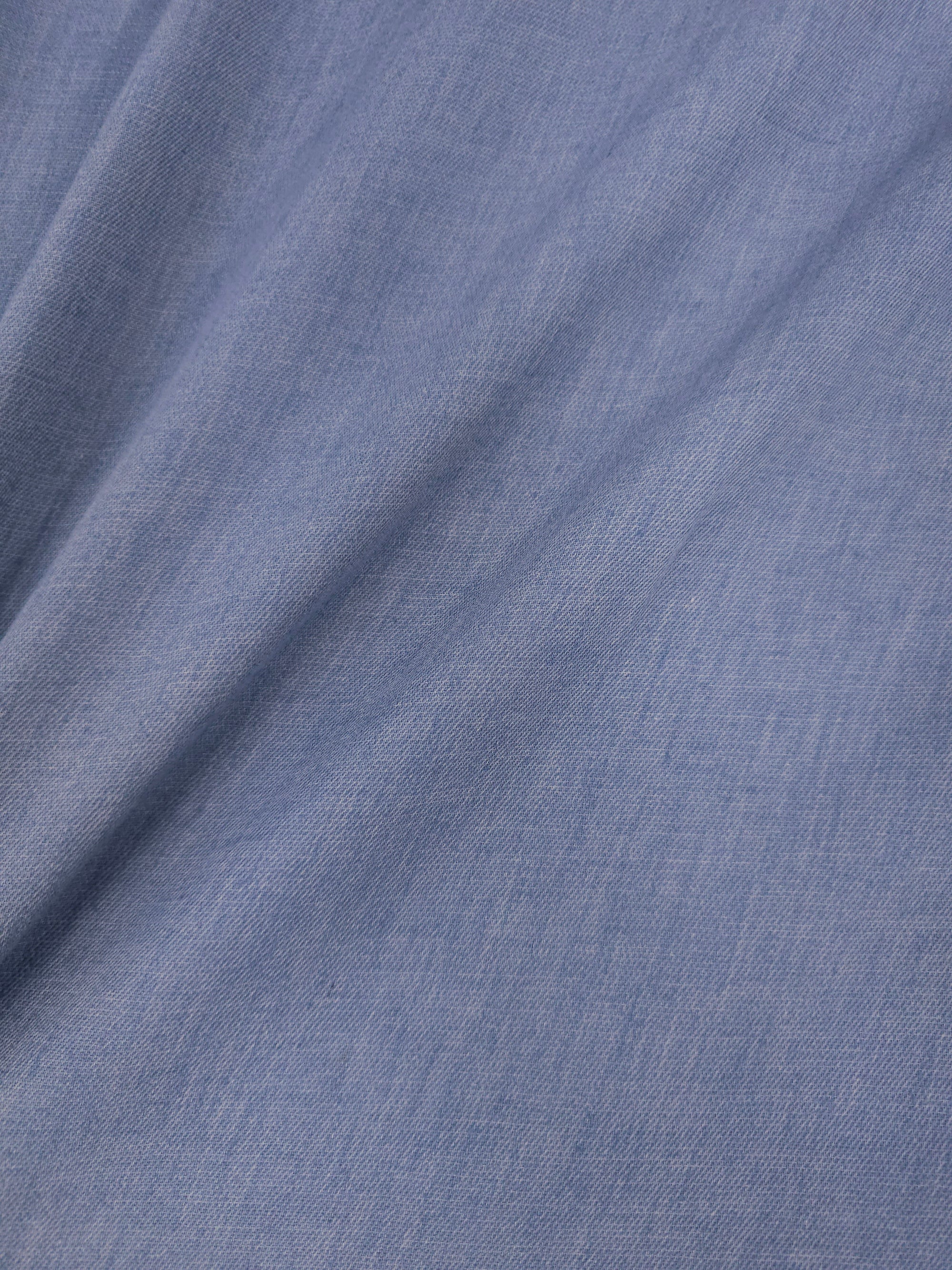 Dusky Blue Cotton Linen Denim