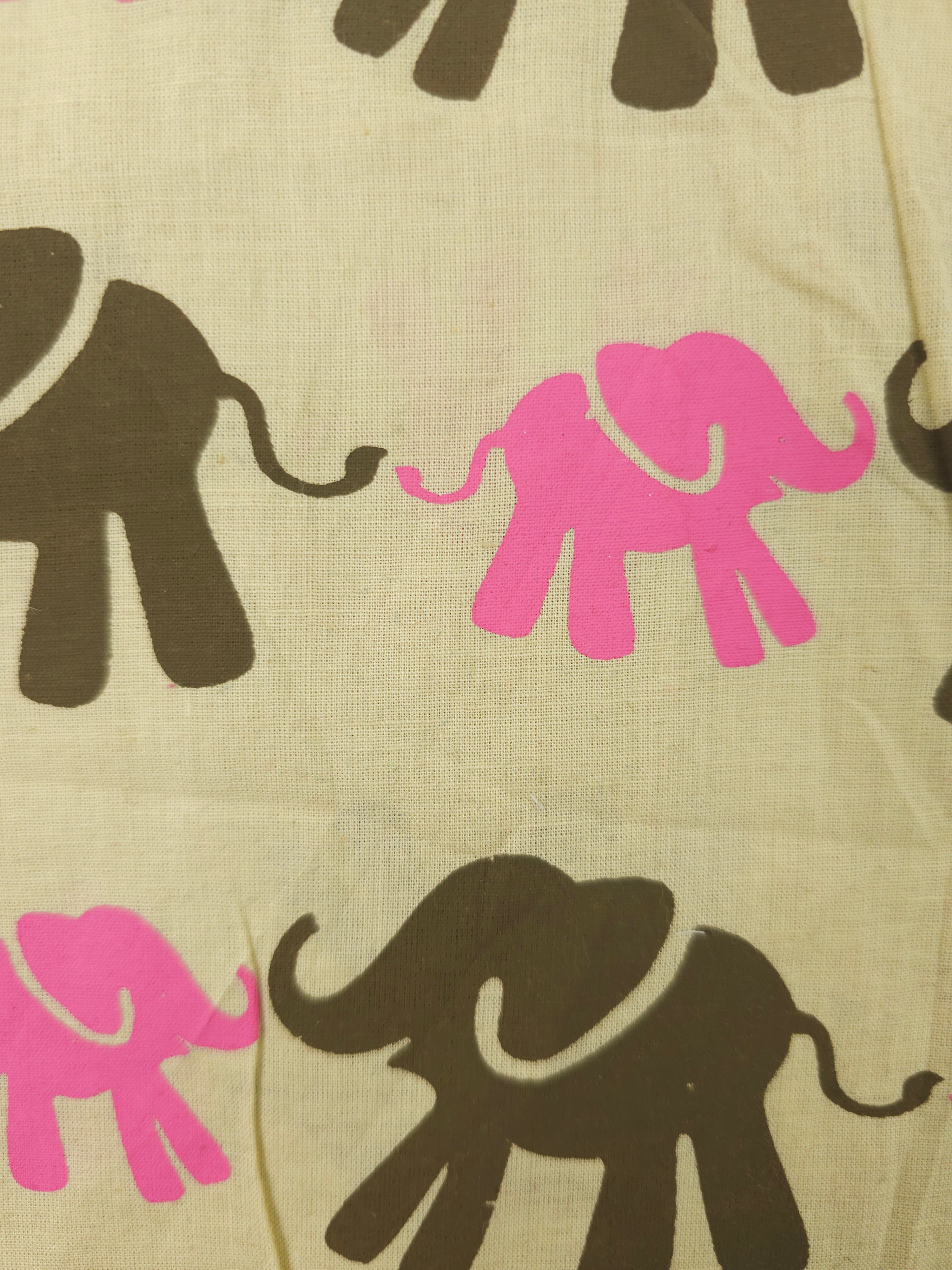 Olive pink elephant Cotton- 1.2m
