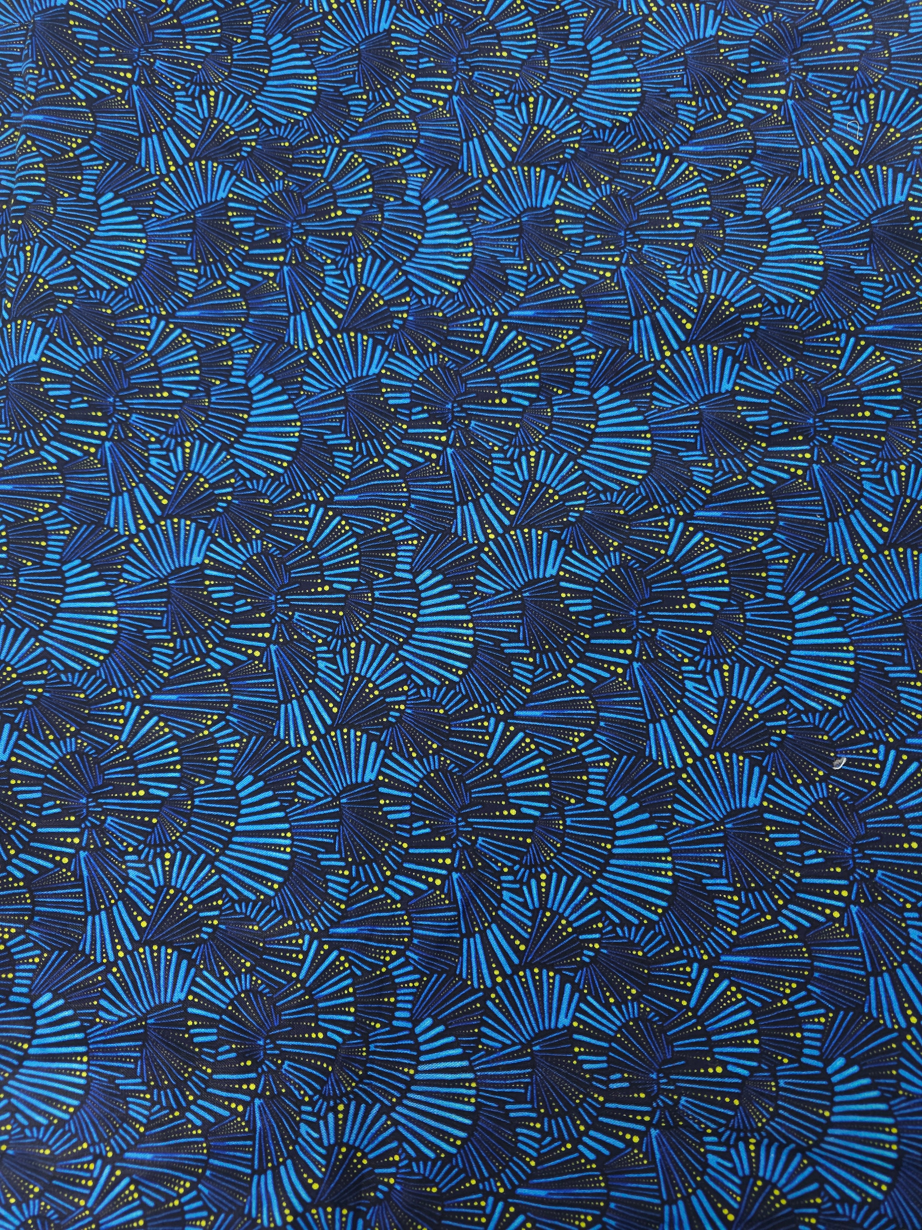 Navy fans Cotton- 1.5m piece