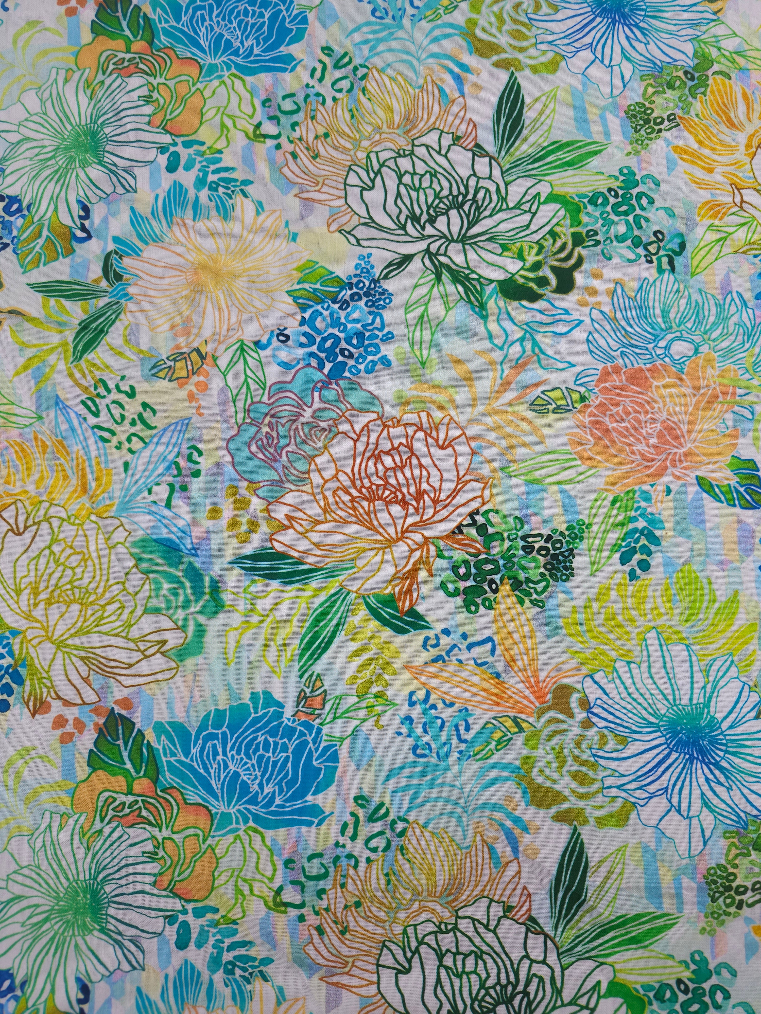 Tropical Flora Vibes 100% Cotton 104” - Robert Kaufman *EXTRA WIDE*