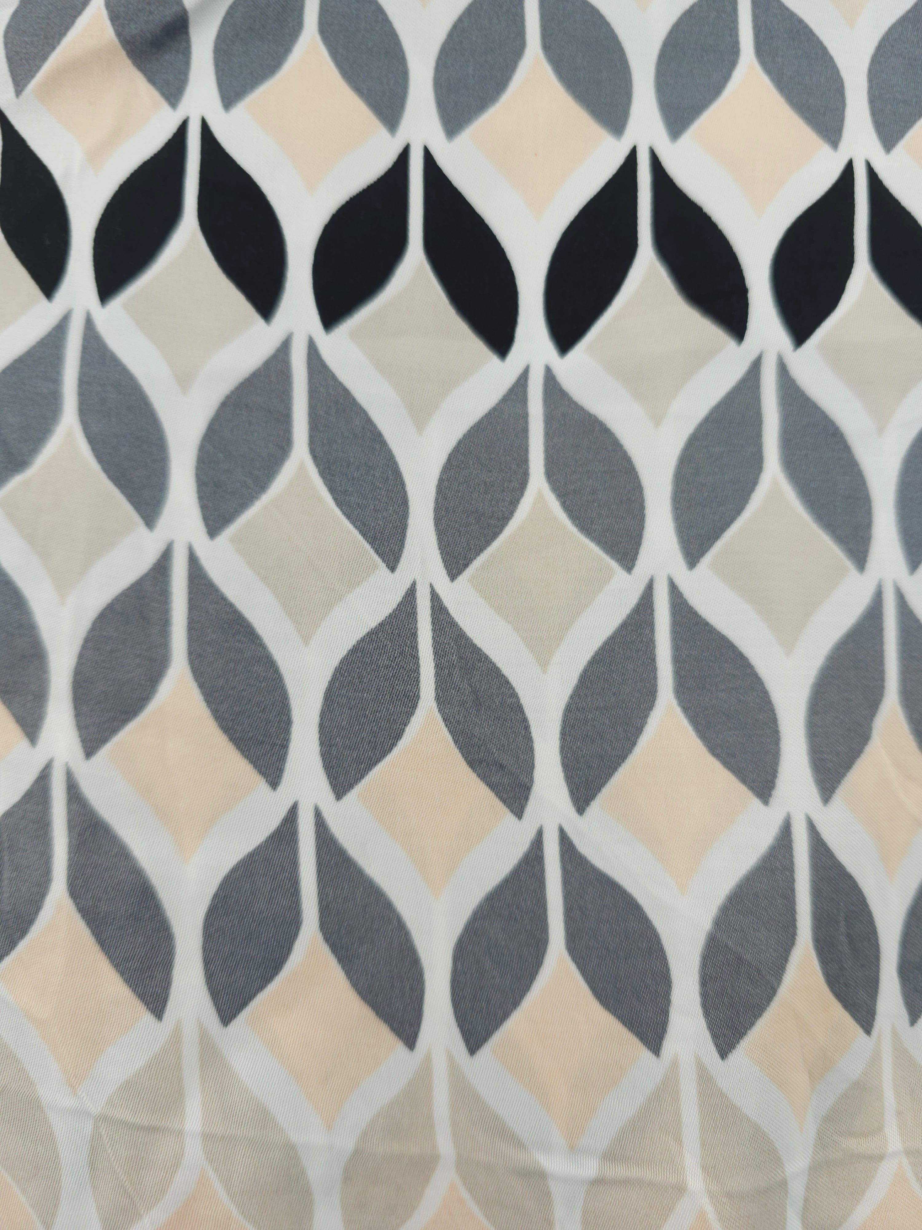 Neutral ombre abstract rosebud Viscose sateen- 4m piece