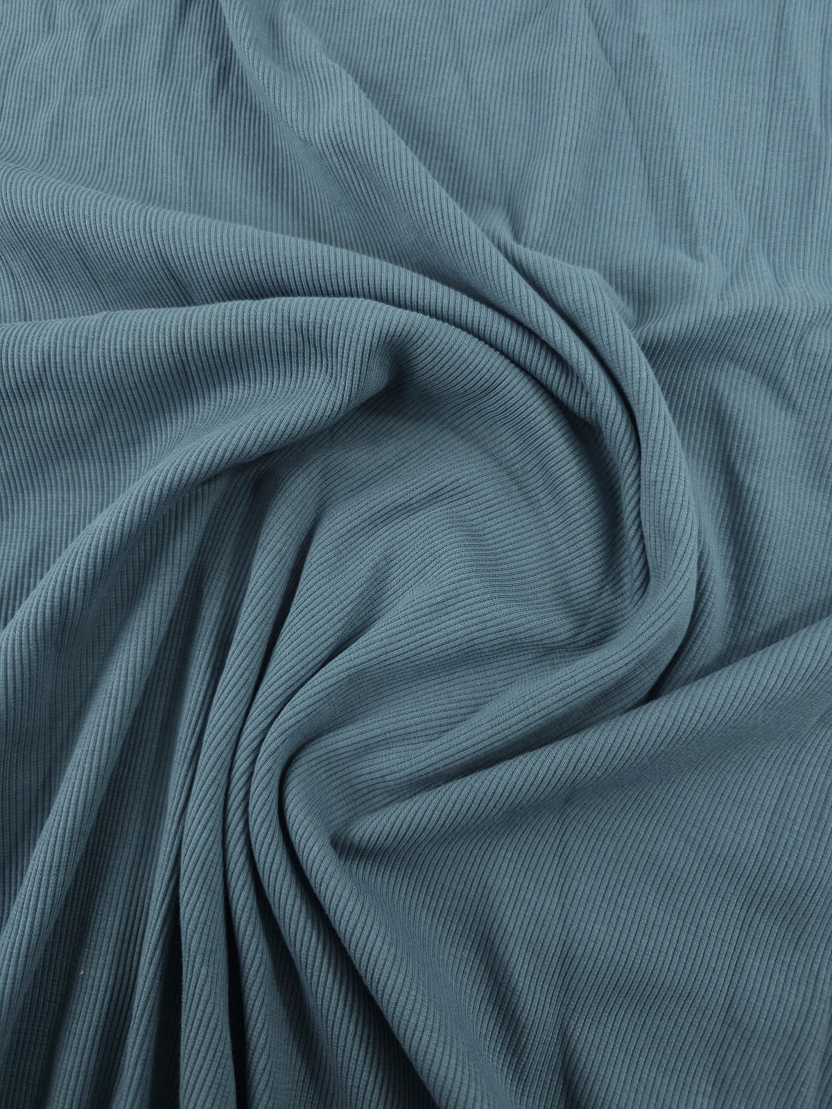 Dusky Petrol Blue Tubular Ribbing
