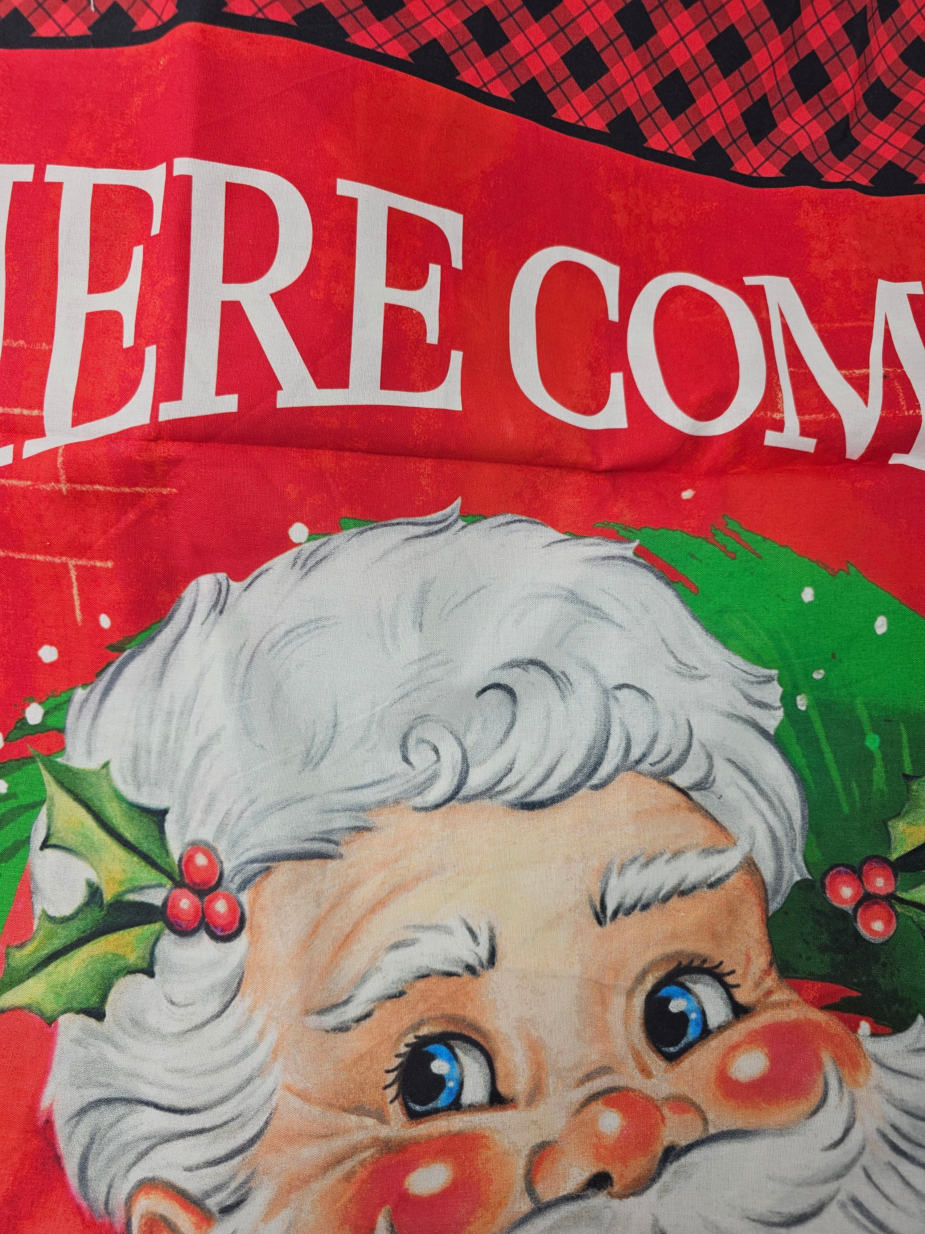 Here comes Santa Cotton panel- 1m