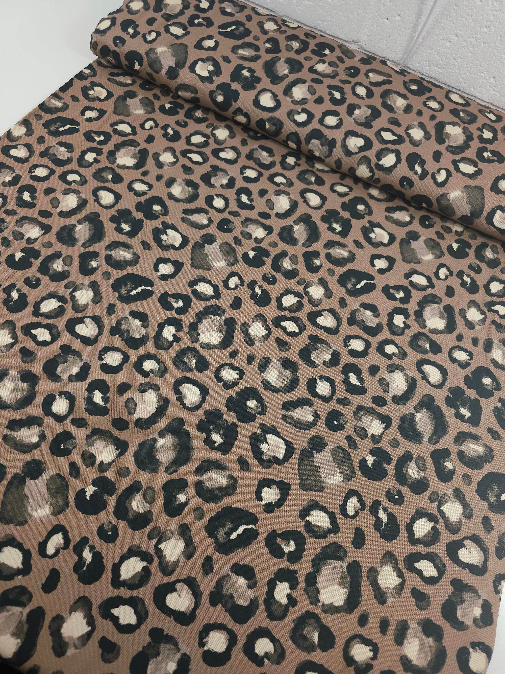 Mocha Leopard Lightweight Canvas Cotton