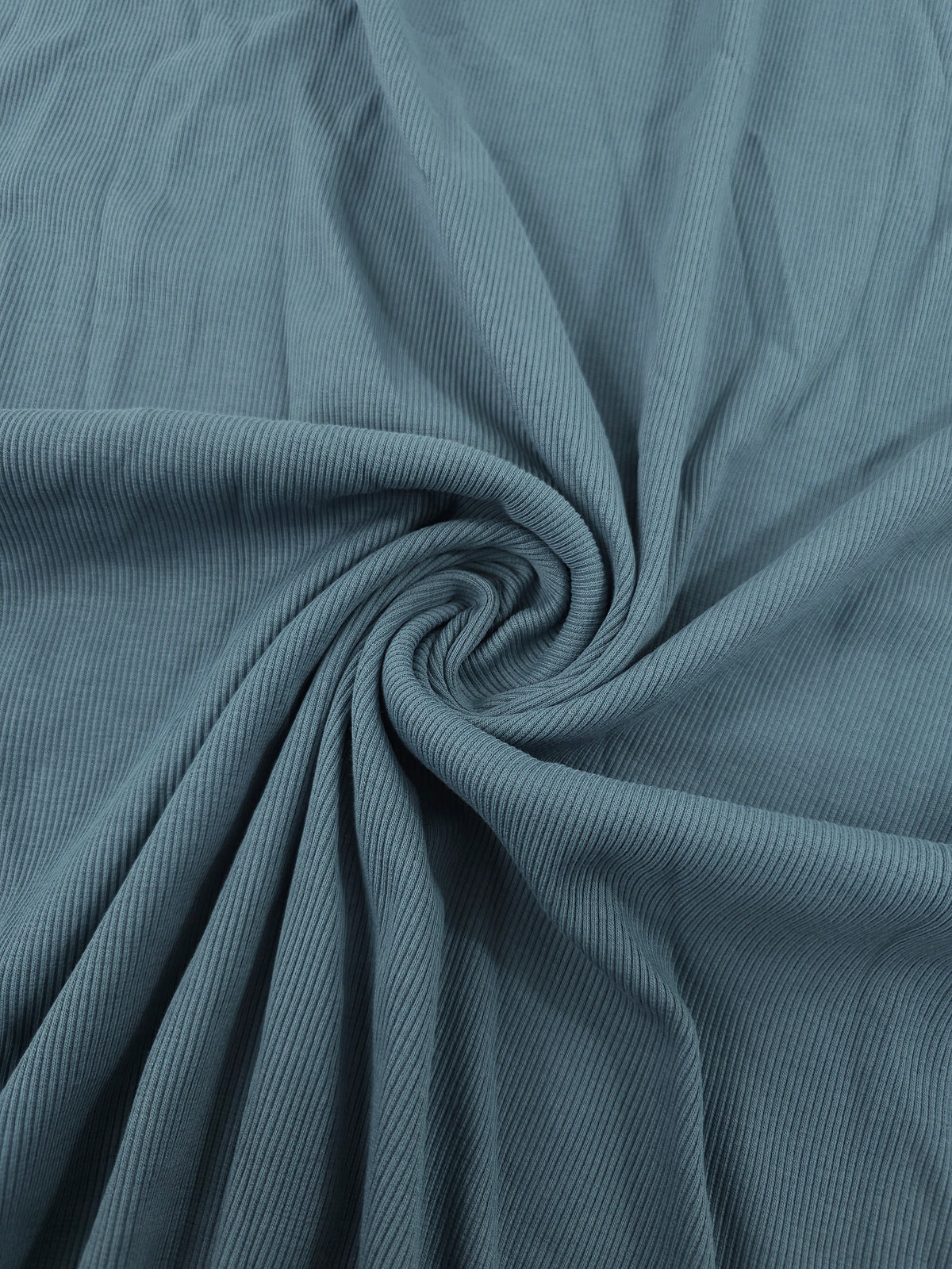 Dusky Petrol Blue Tubular Ribbing