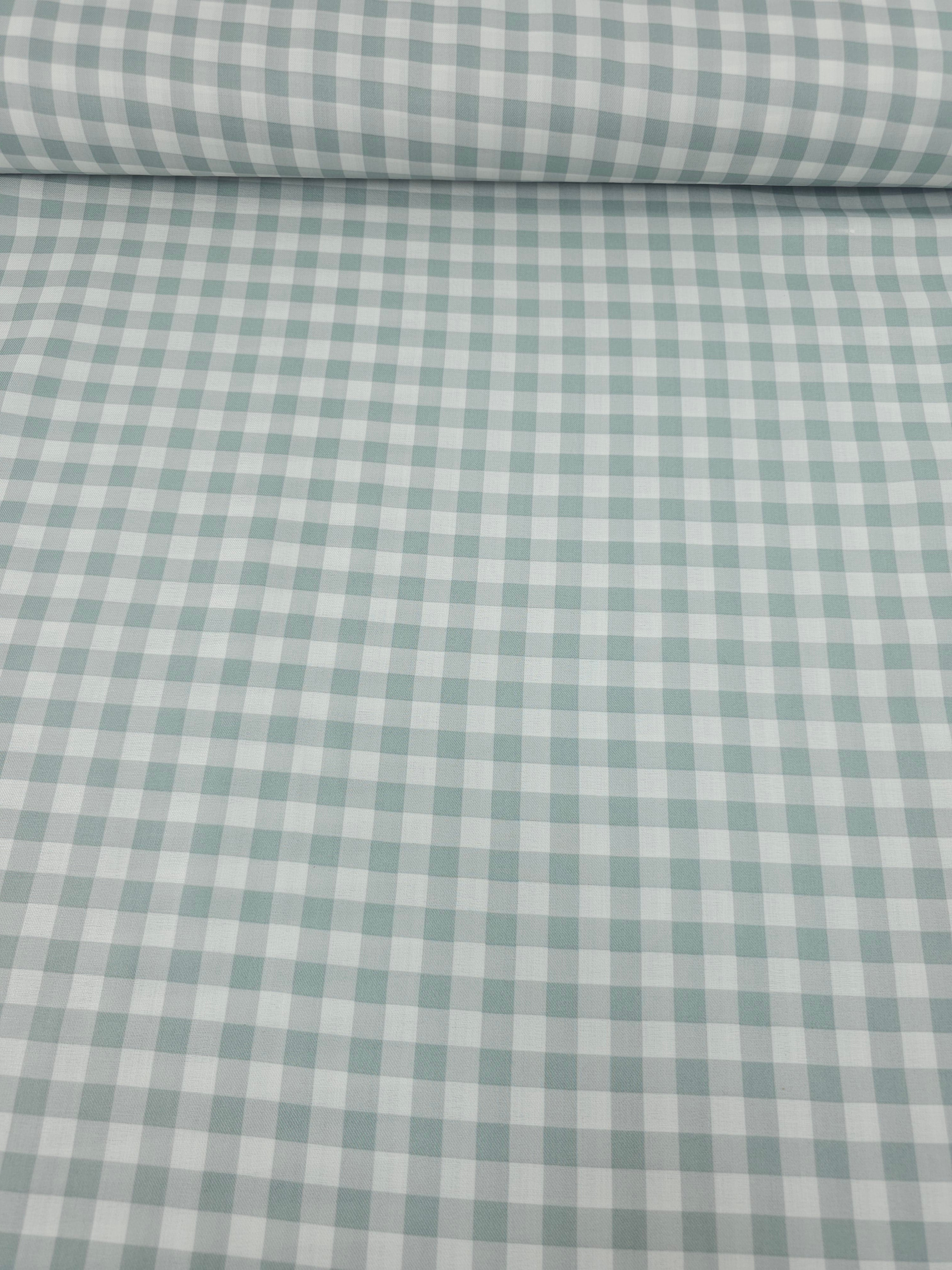 Duck Egg Big Gingham 100% Cotton 118" *EXTRA WIDE*