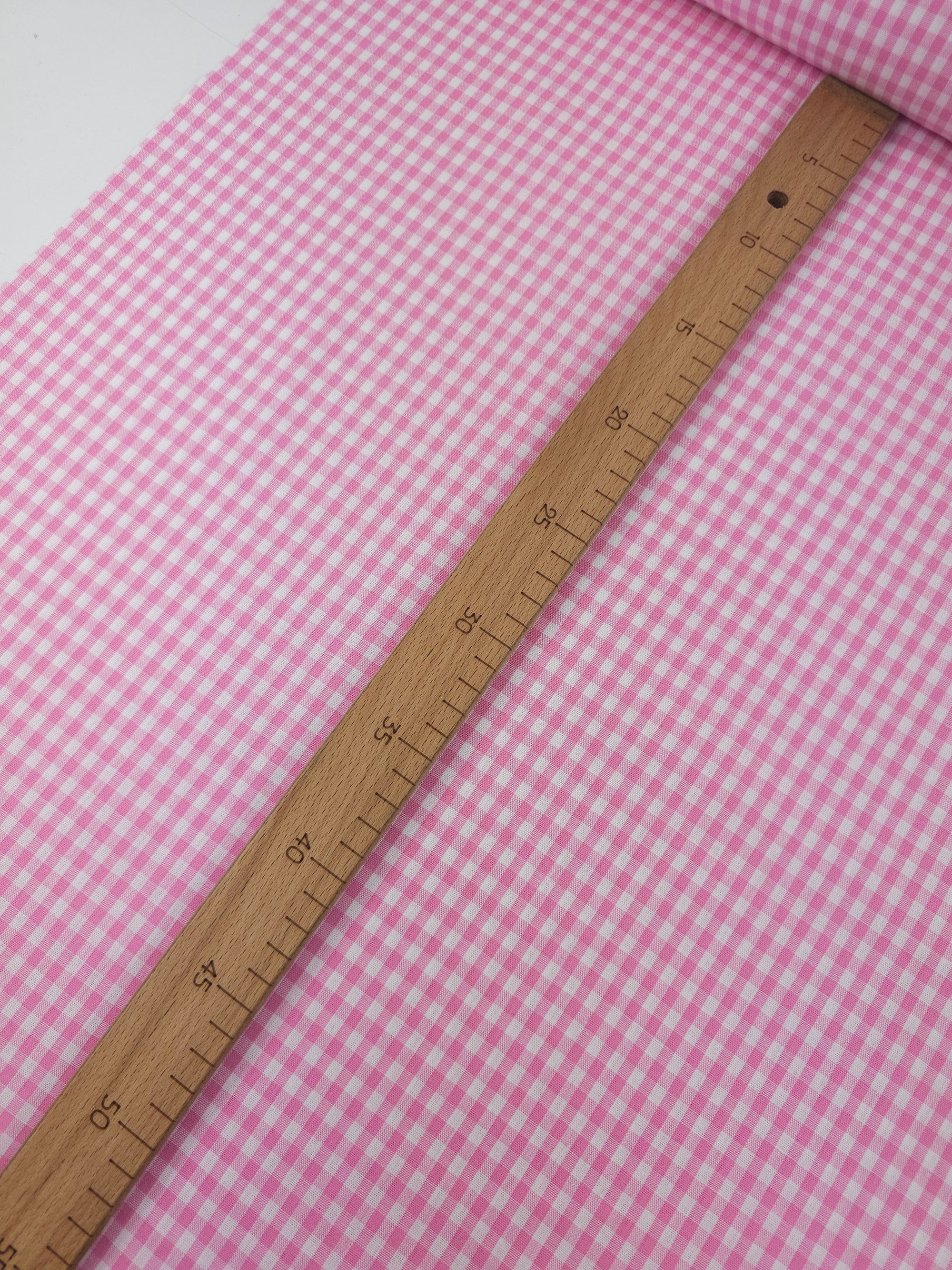 Pink Small Gingham 100% Cotton