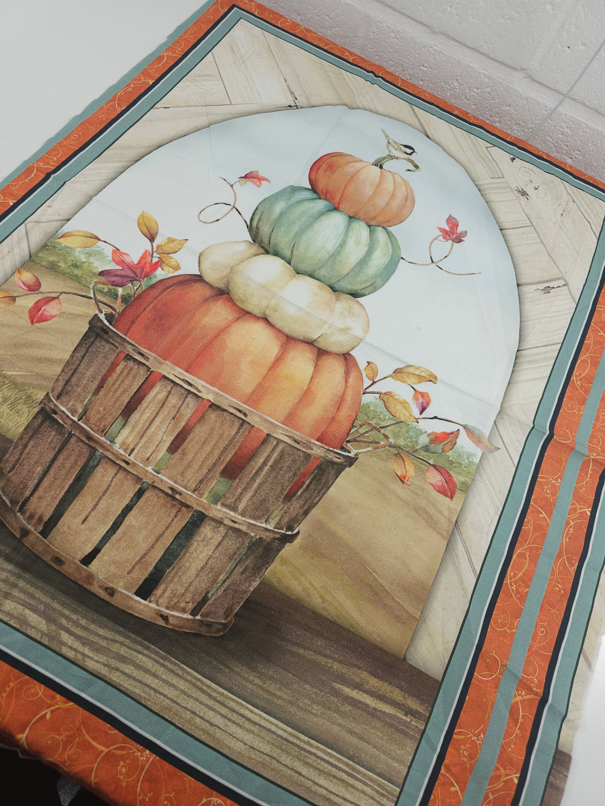 Pumpkin Basket 100% Cotton - 60cm Panel