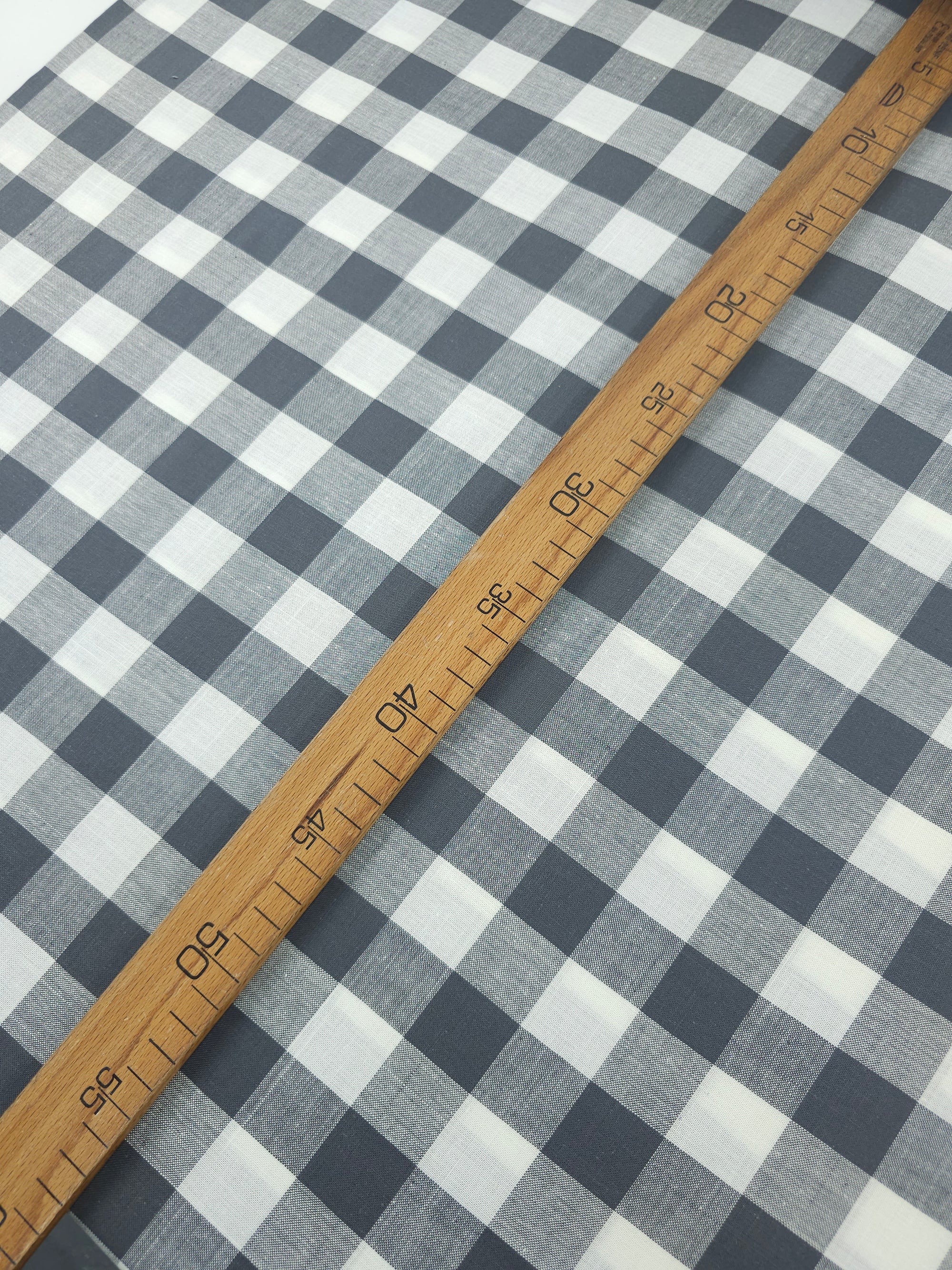 Ash Black Large Gingham 100% Cotton 90" *EXTRA WIDE*