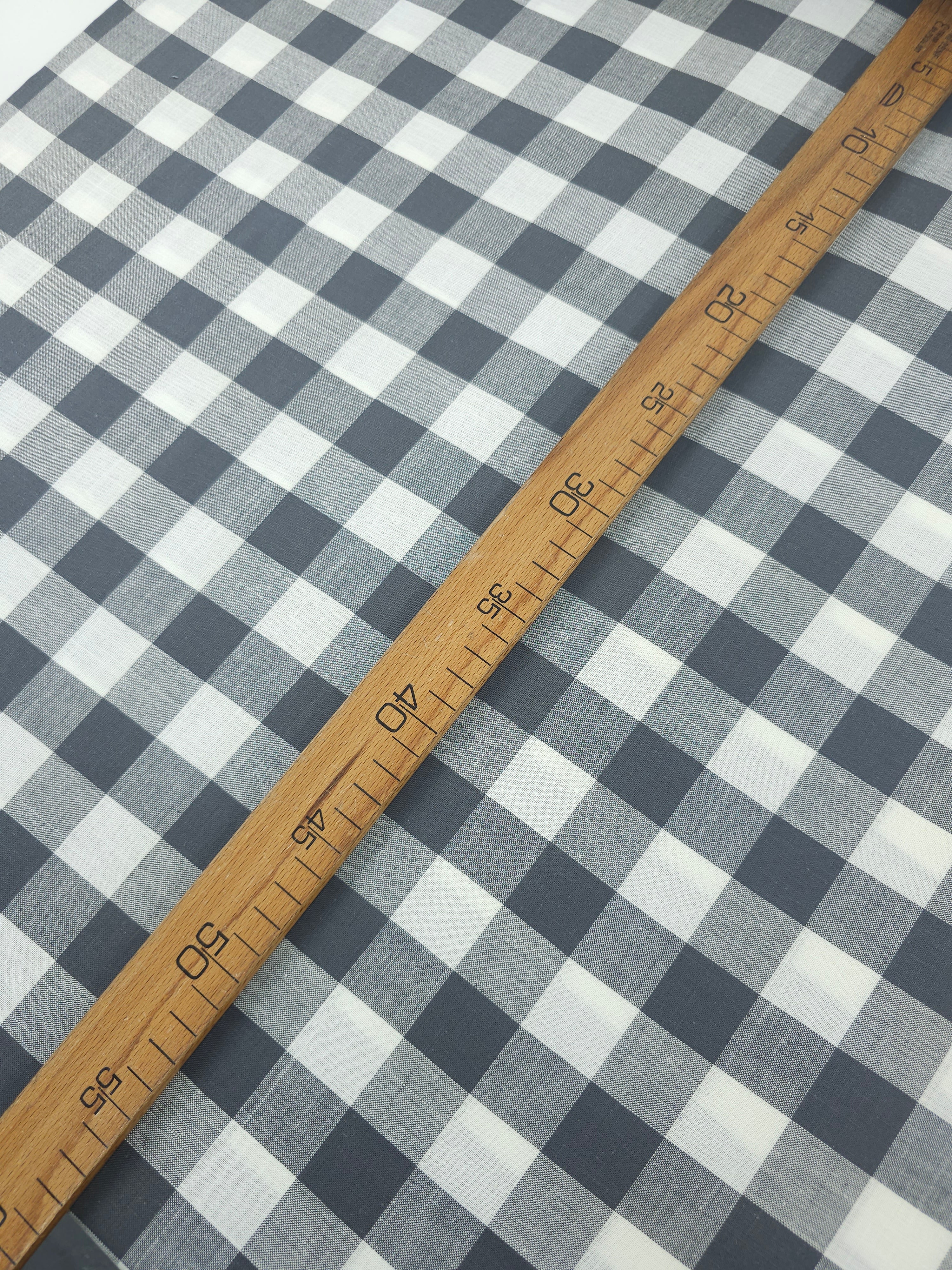 Ash Black Large Gingham 100% Cotton 90" *EXTRA WIDE*