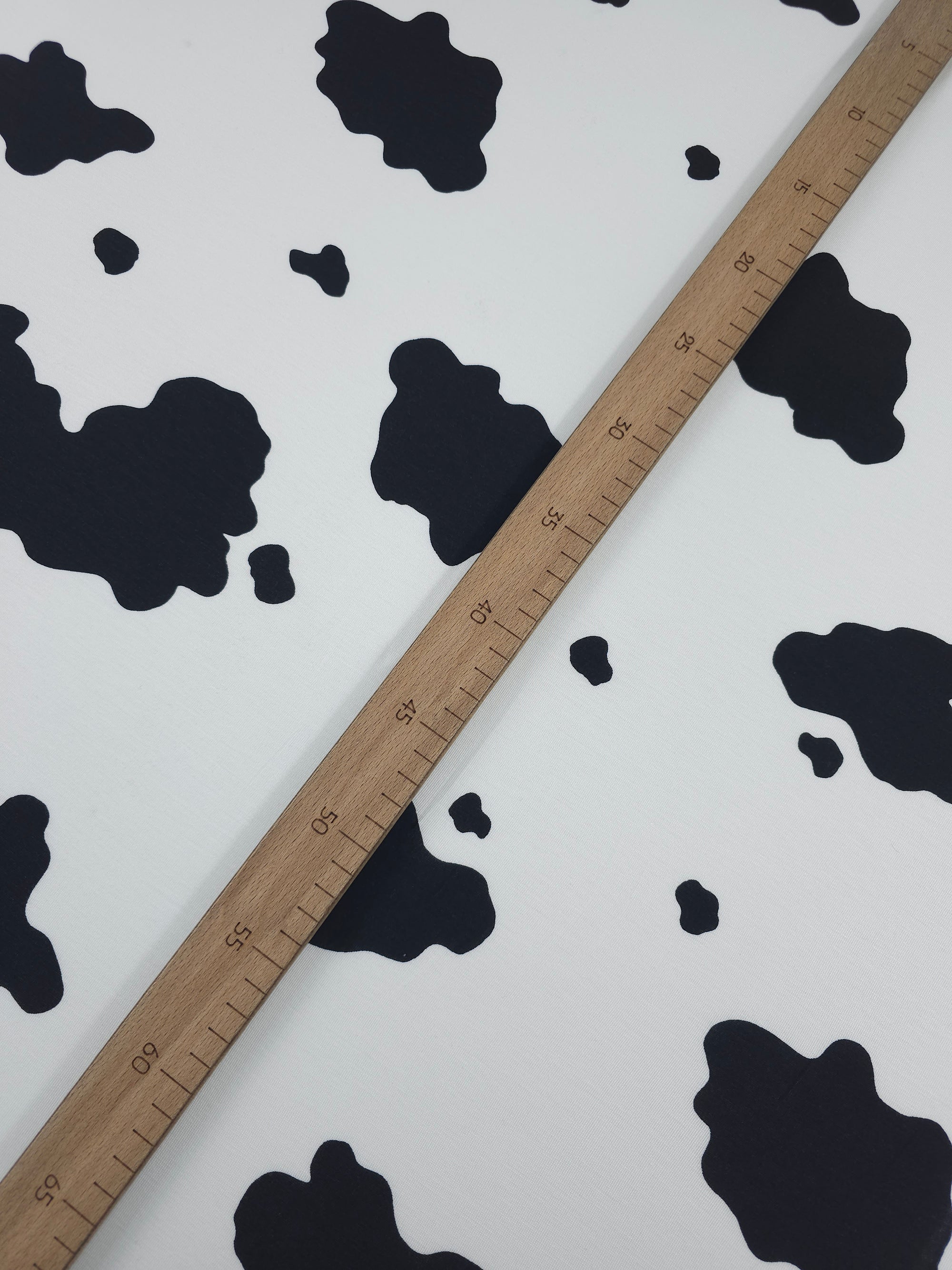 White/Black Cow Print Viscose Jersey