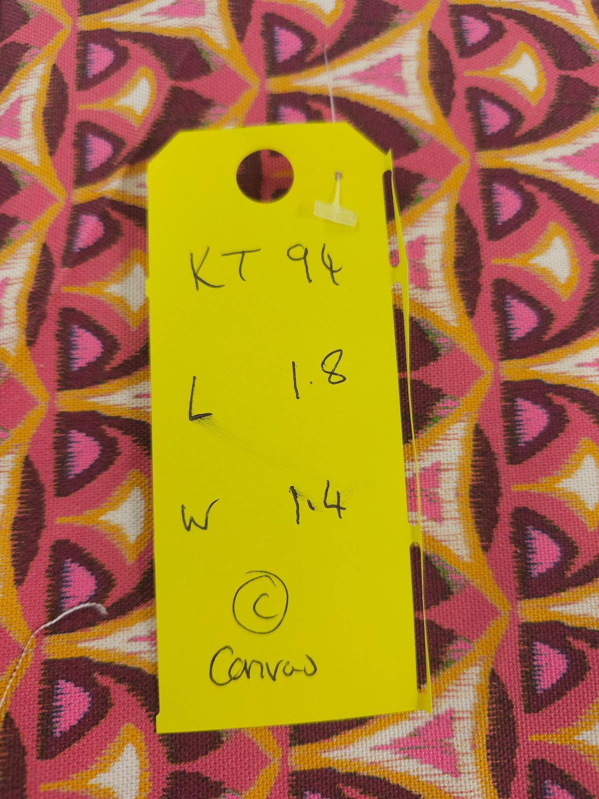 Pink orange Design Cotton canvas- 1.8m piece