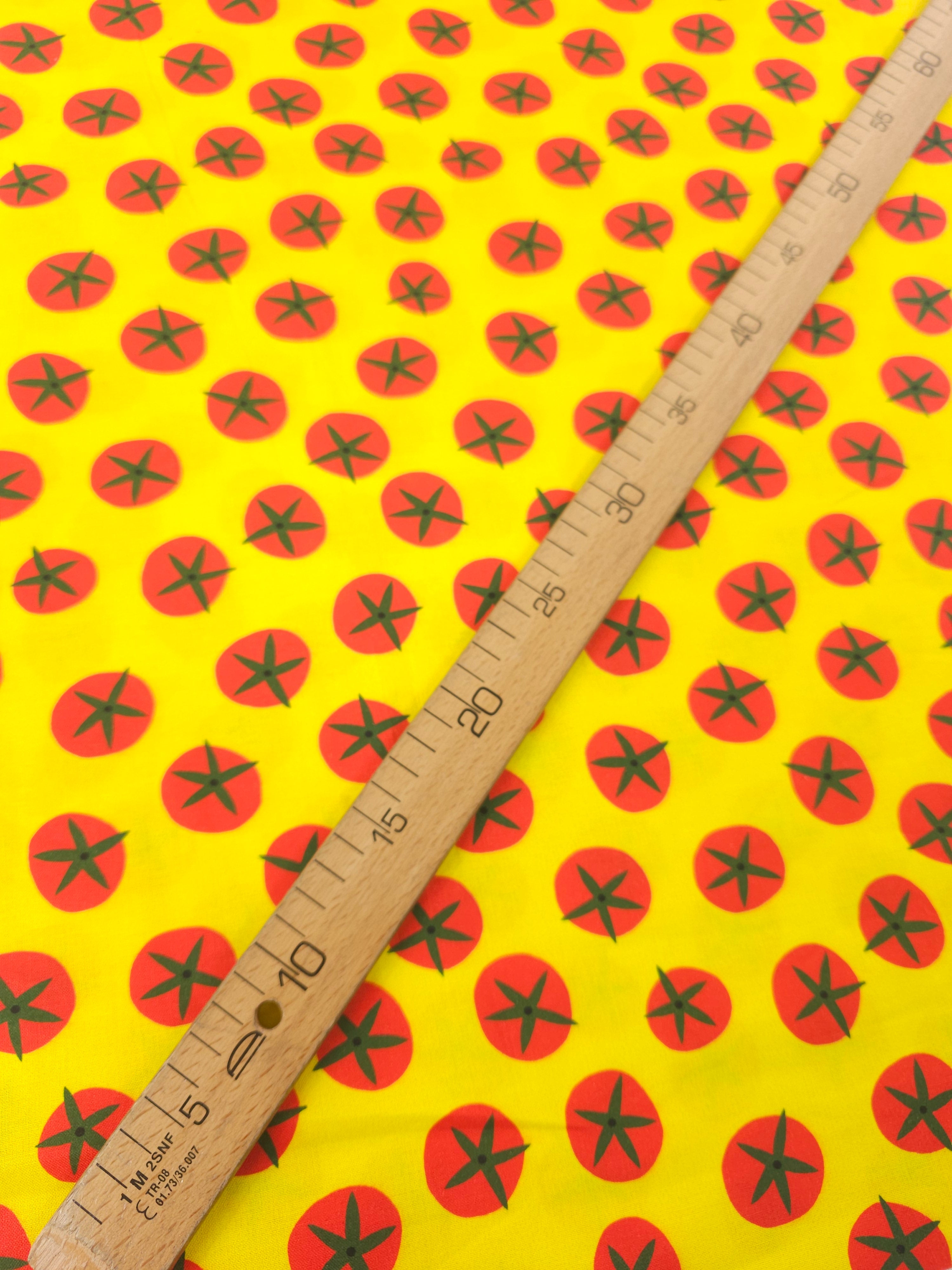 Yellow/Red Novelty Tomatoes 100% Cotton - Free Spirit