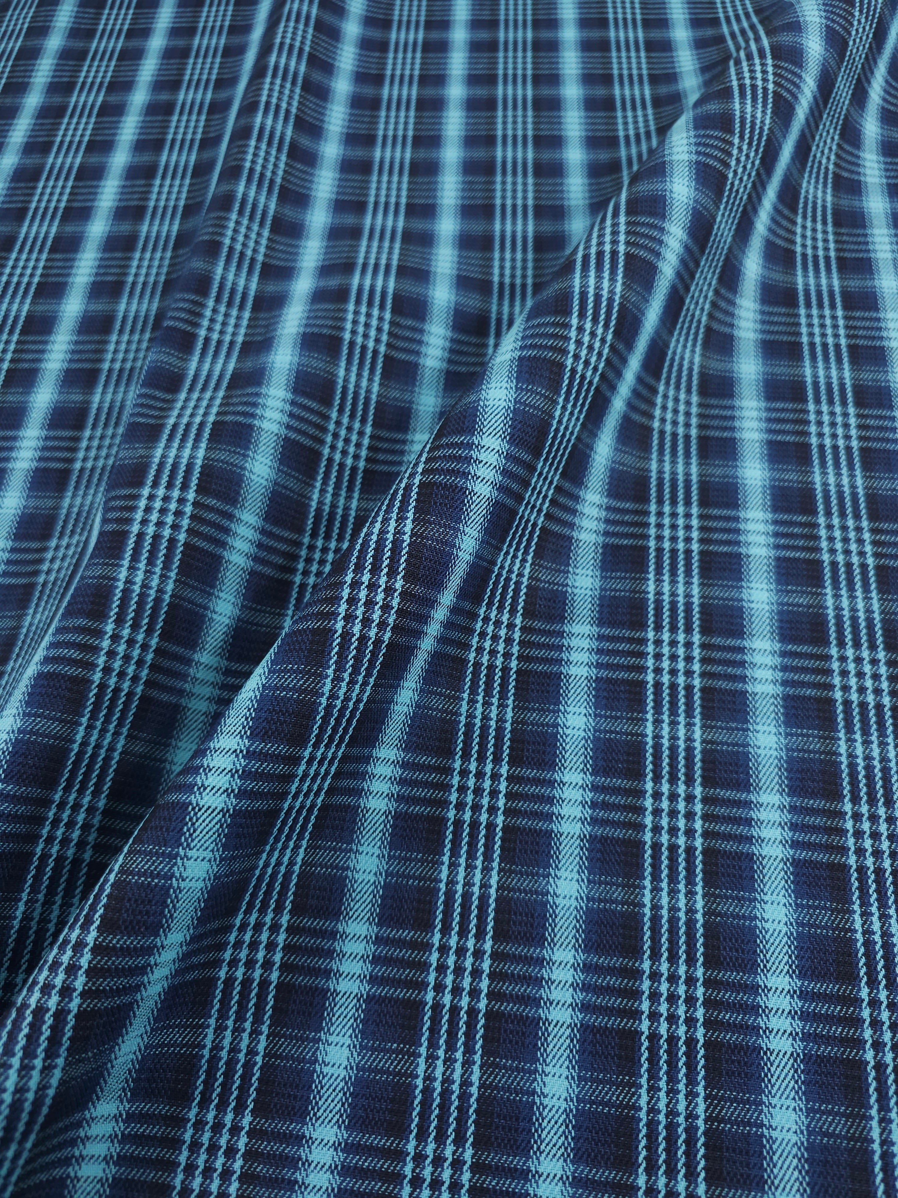 Light Blue/Navy Tartan Denim