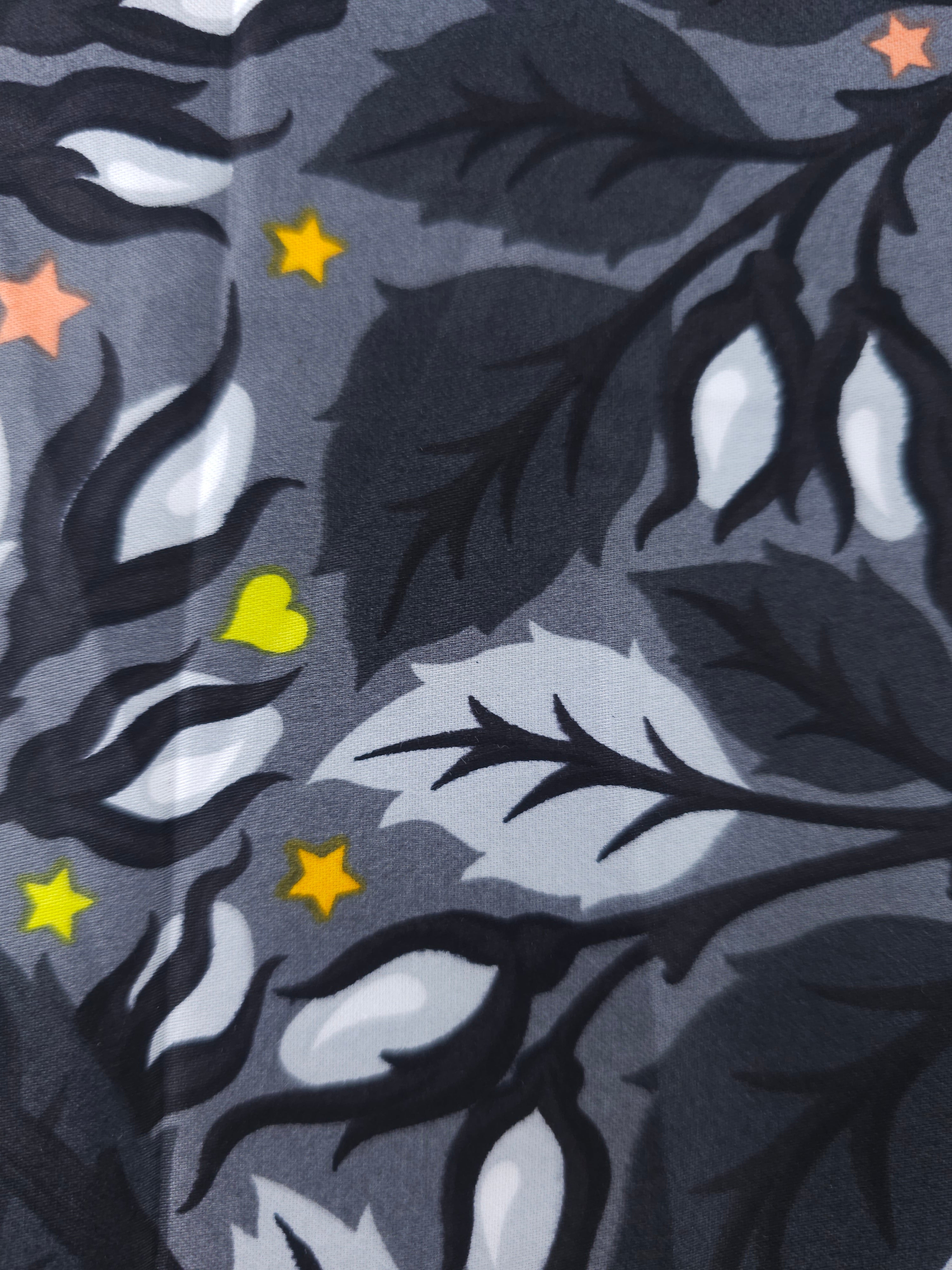 Dark grey rainbow thistle Cotton sateen- 1m piece