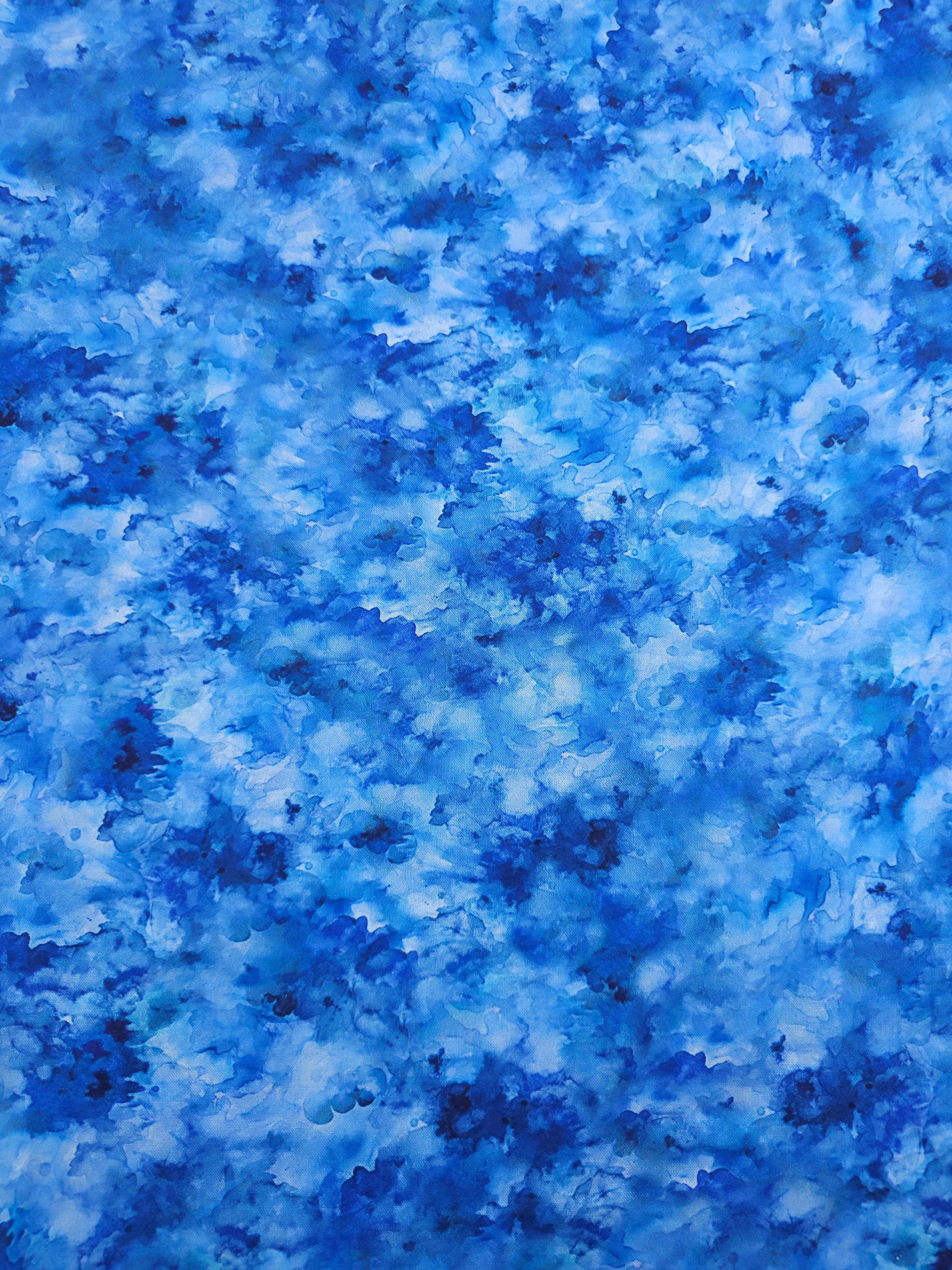 Blue Iris Watercolour 100% Cotton