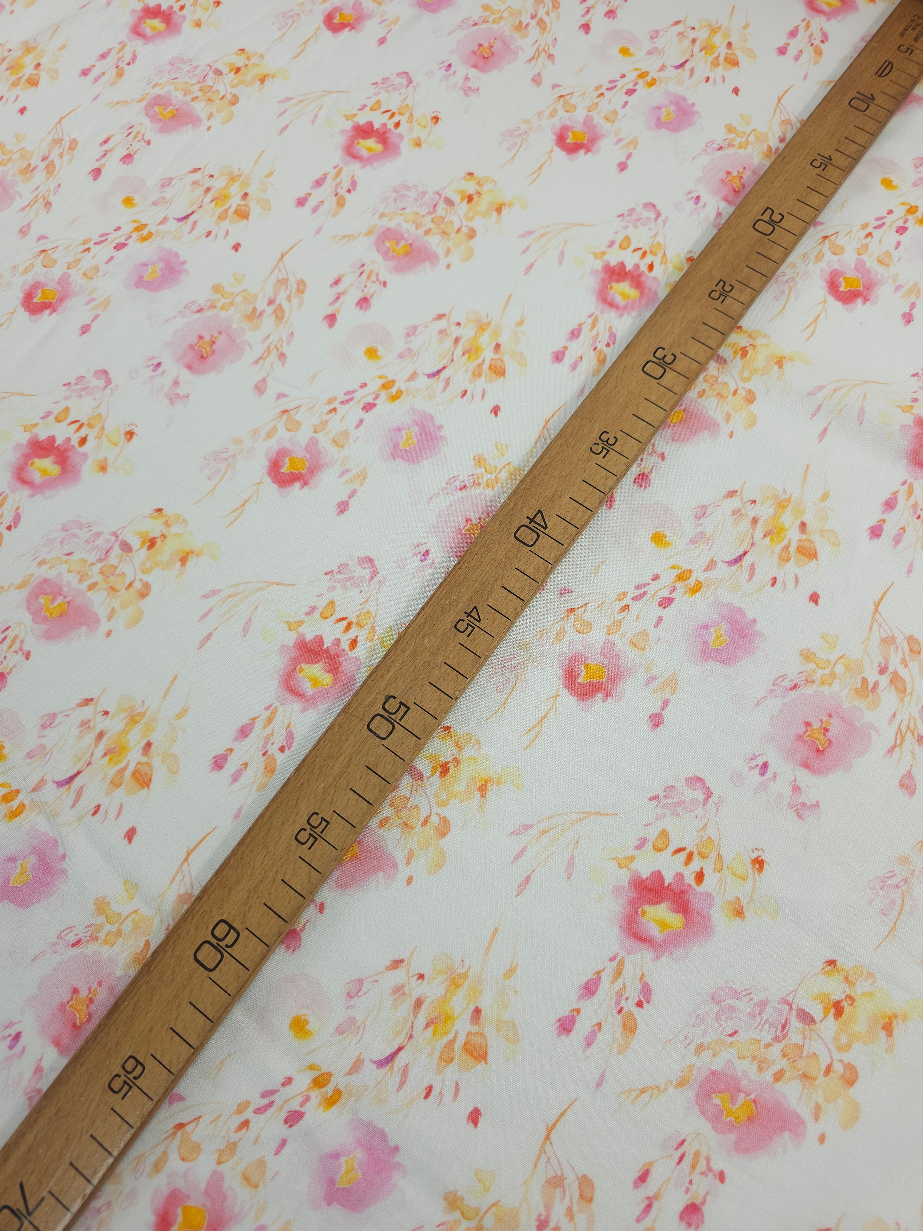 Pink/Orange Harvest Floral Viscose Challis