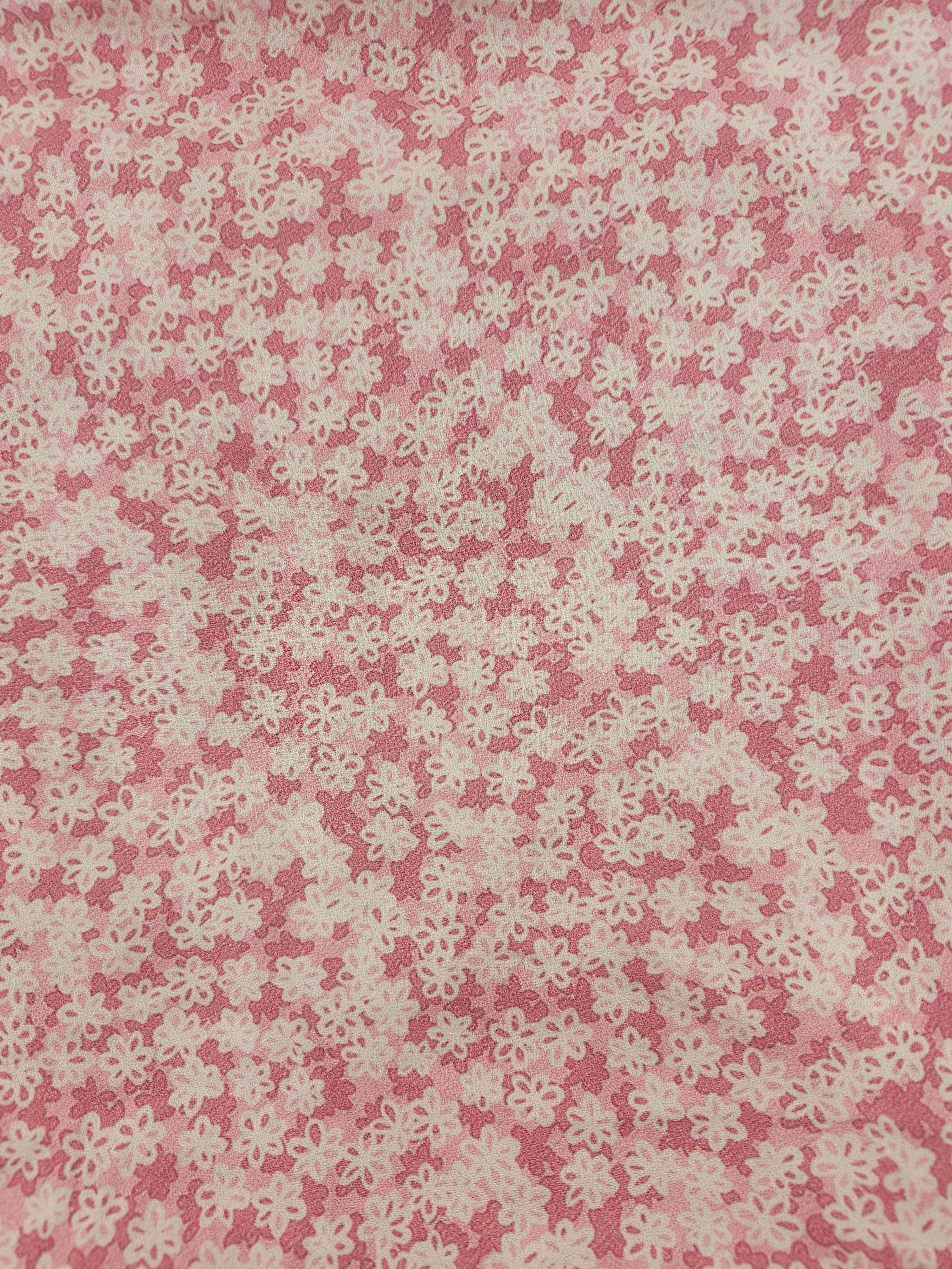 Pink layered flower Viscose- 1.2m piece