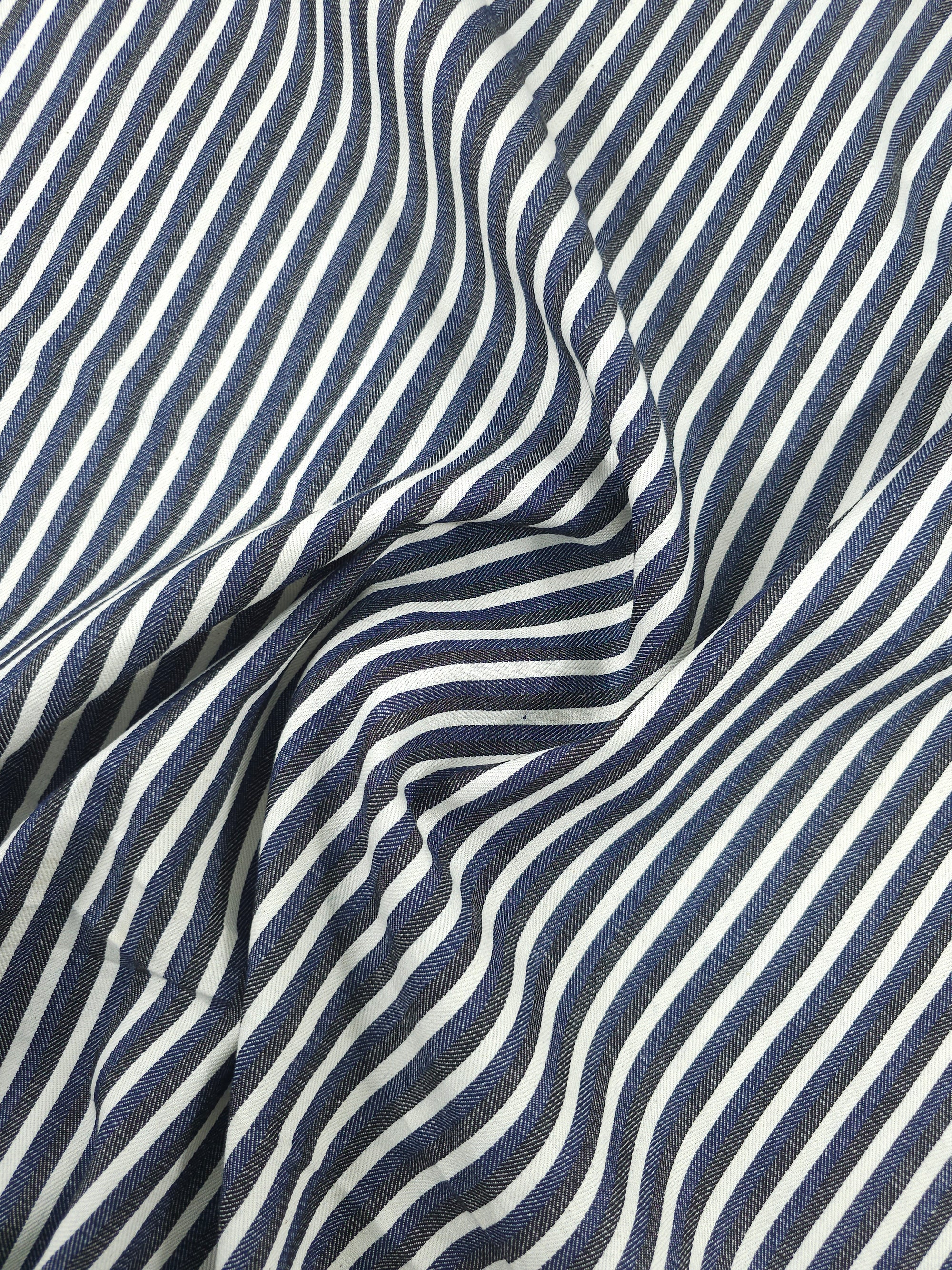 Black/Navy Duo Stripe Denim