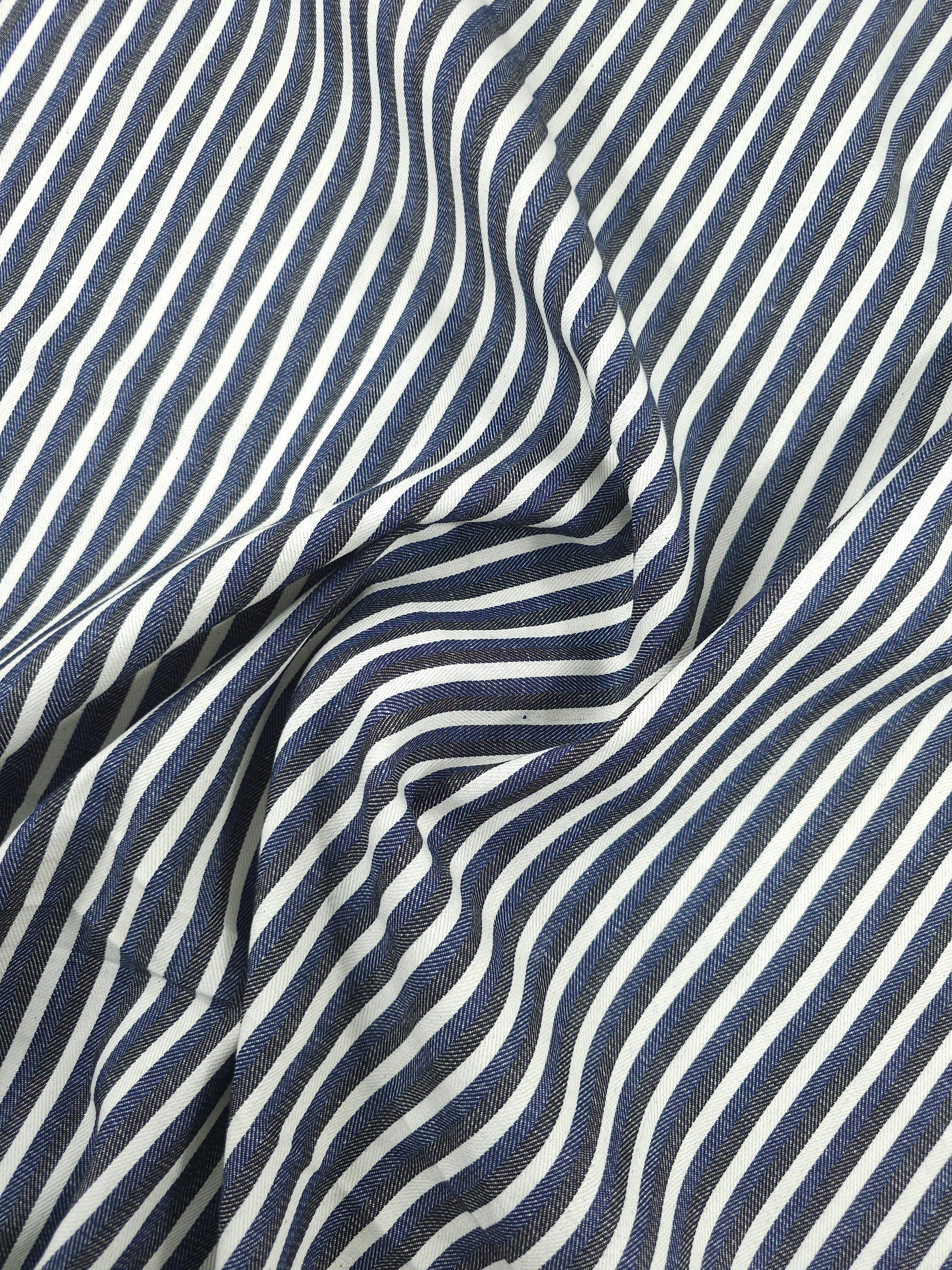 Black/Navy Duo Stripe Denim