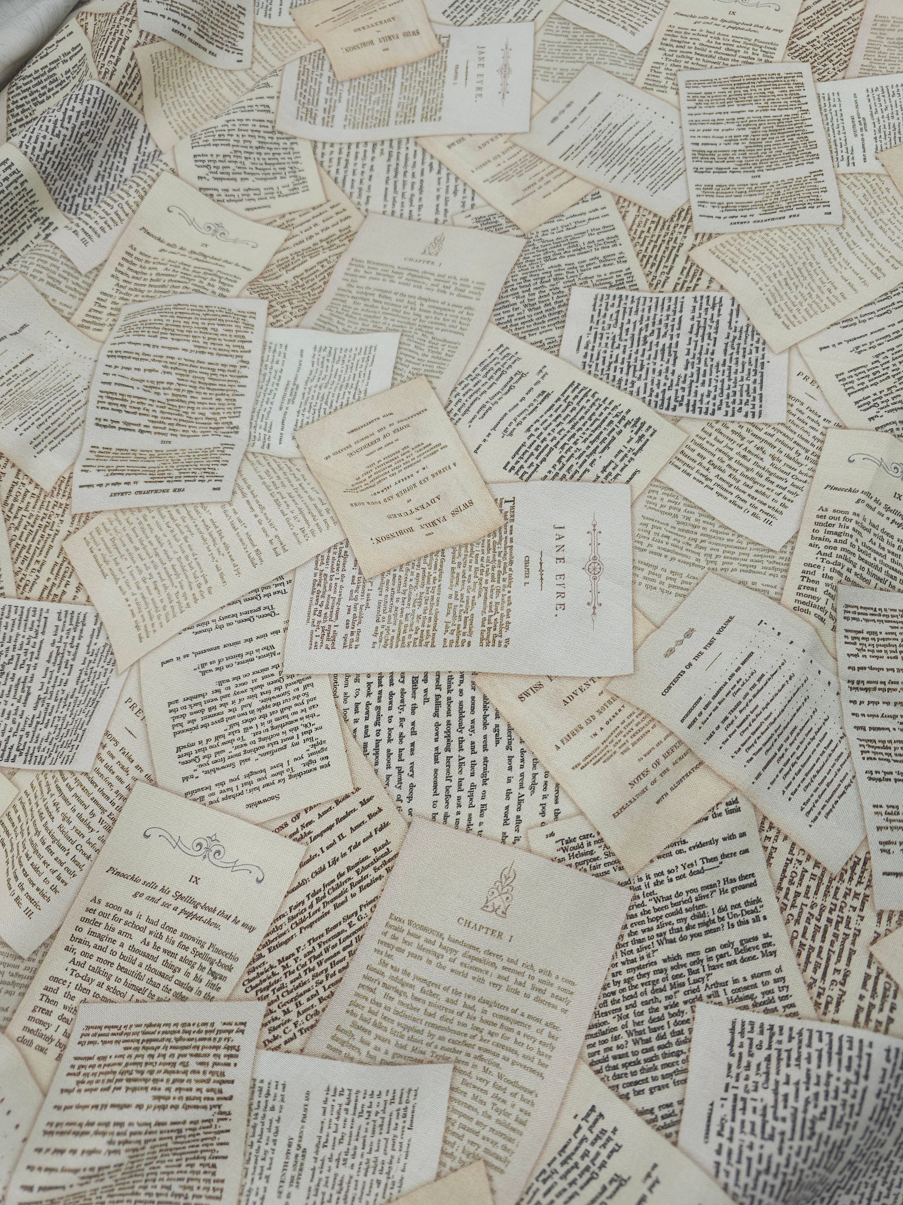 Retro Book Pages 100% Cotton 110” - Robert Kaufman *EXTRA WIDE*