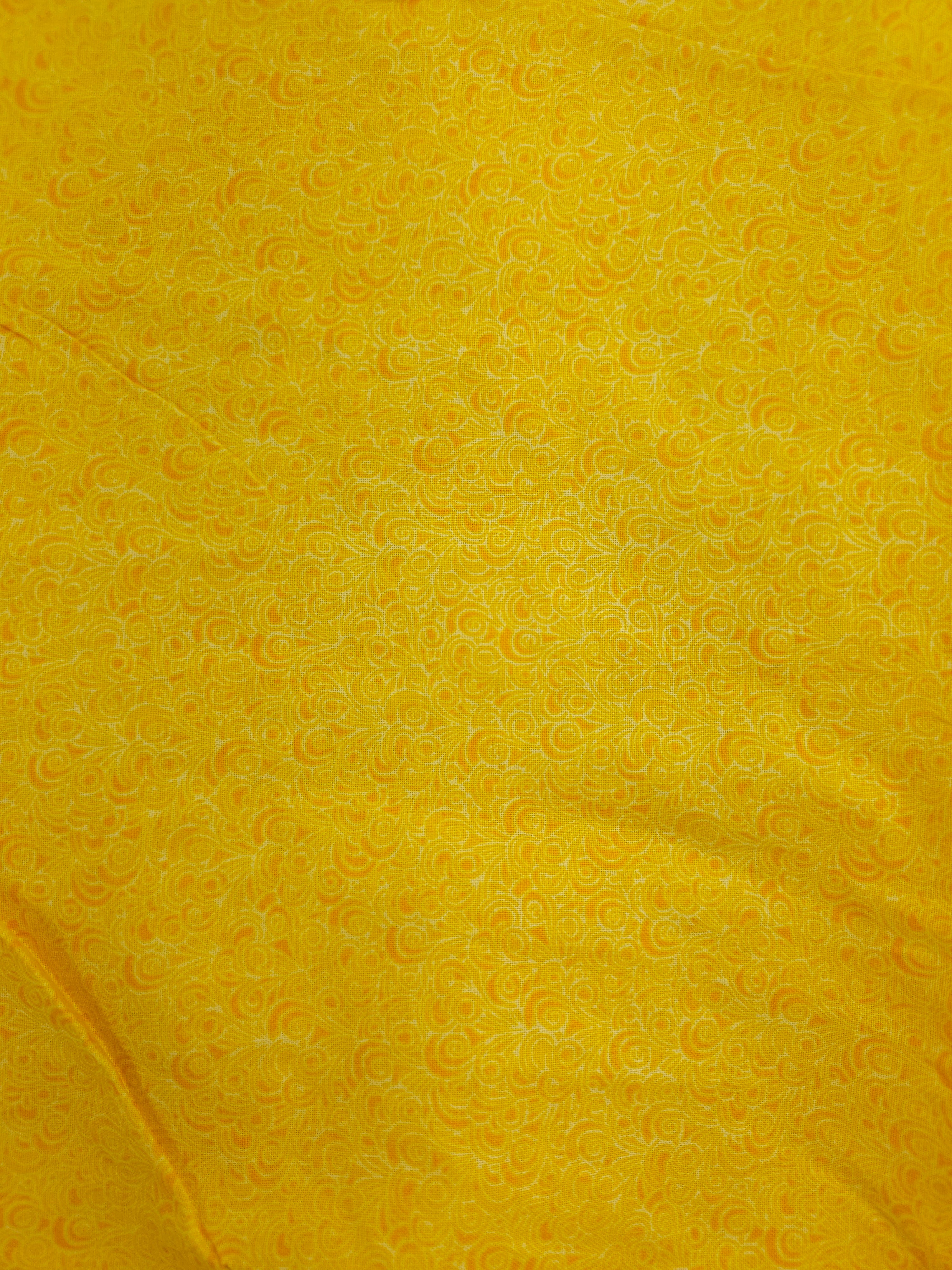 Sunshine Yellow Swirl 100% Cotton - 2.5m Piece