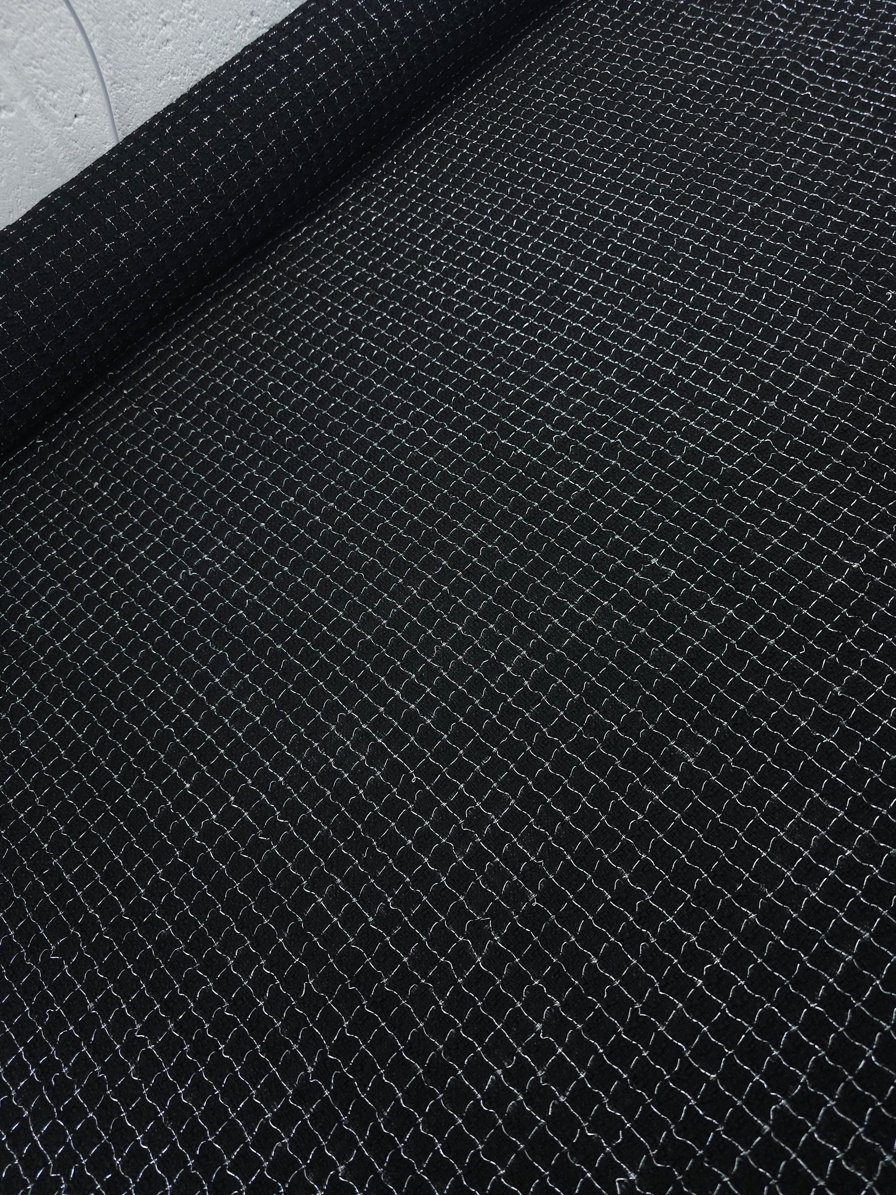Black/Silver Lurex Boucle