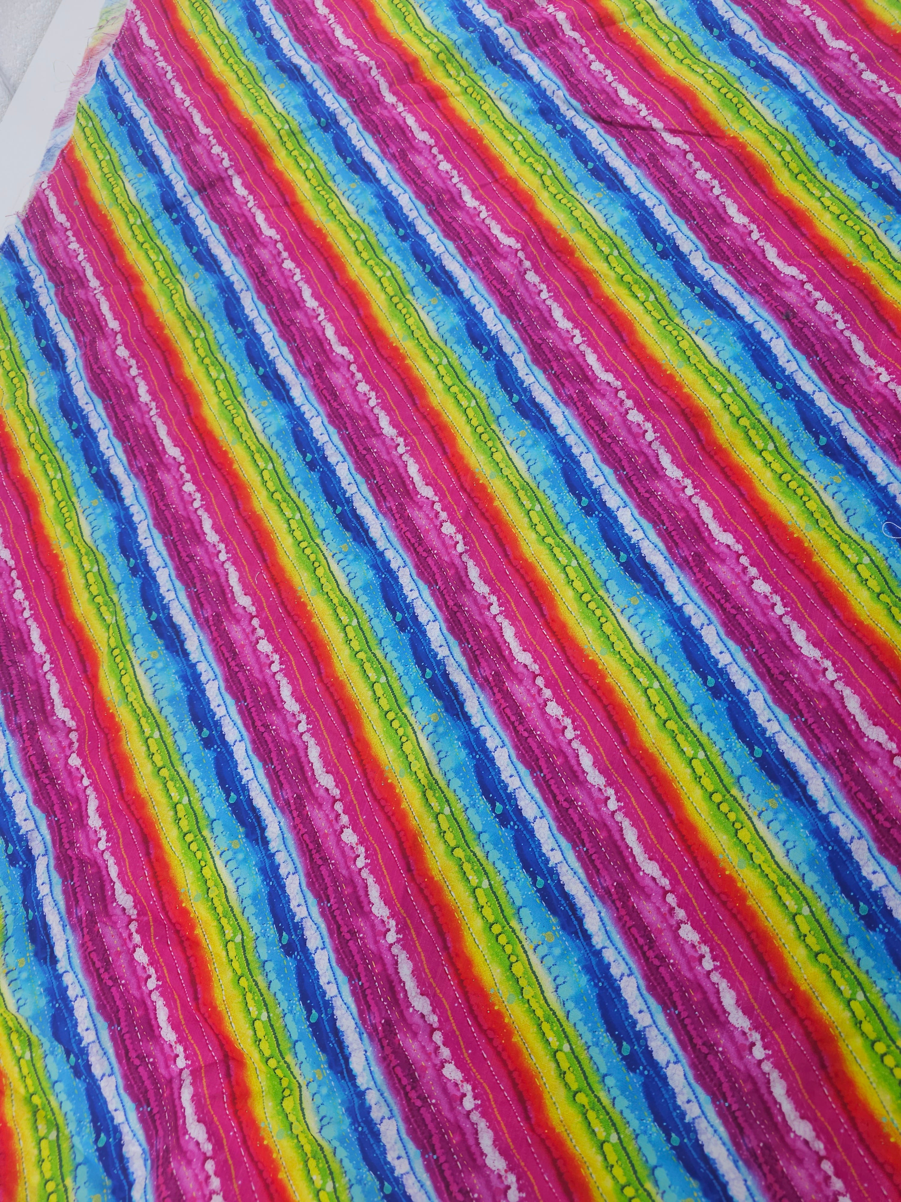 Bold rainbow stripe Cotton- 1.3m piece