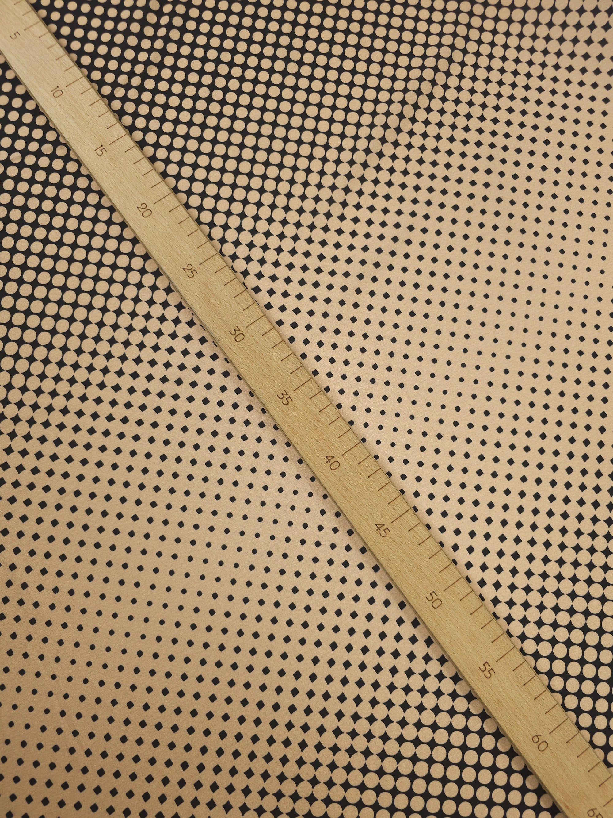Beige/Black Dotty Trance Poly Crepe