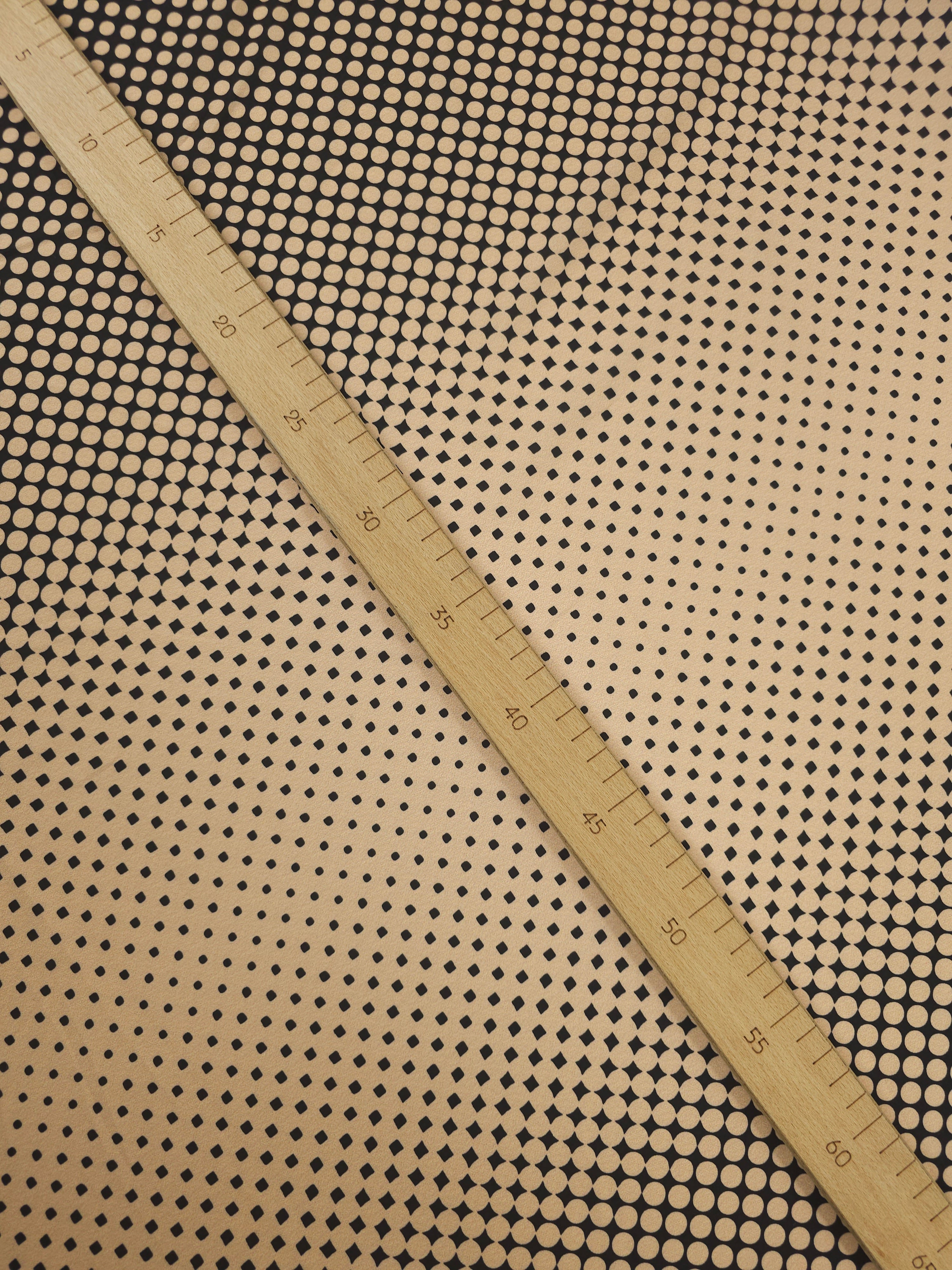 Beige/Black Dotty Trance Poly Crepe