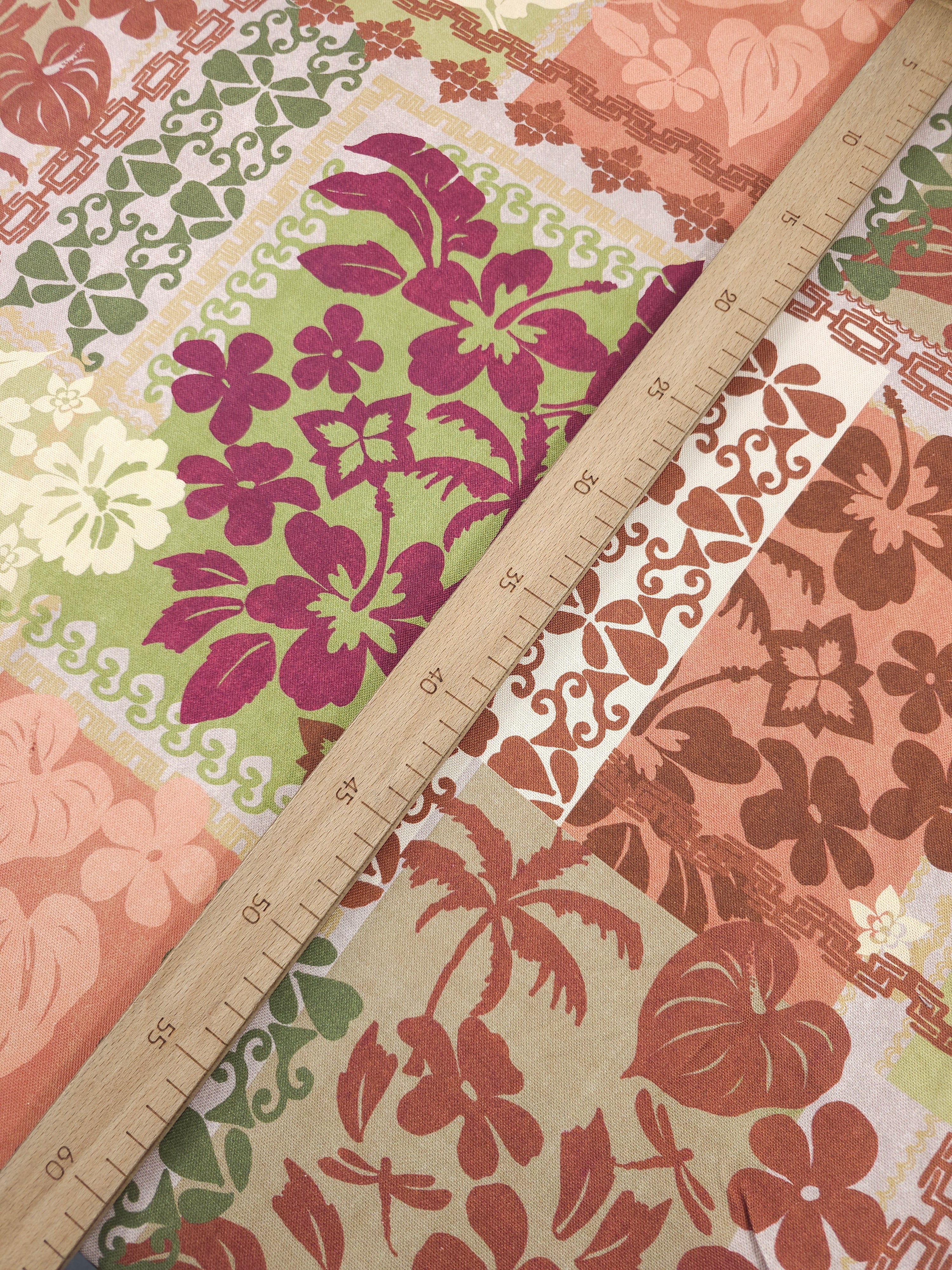 Tropical Plant Patchwork Lightweight Canvas Cotton