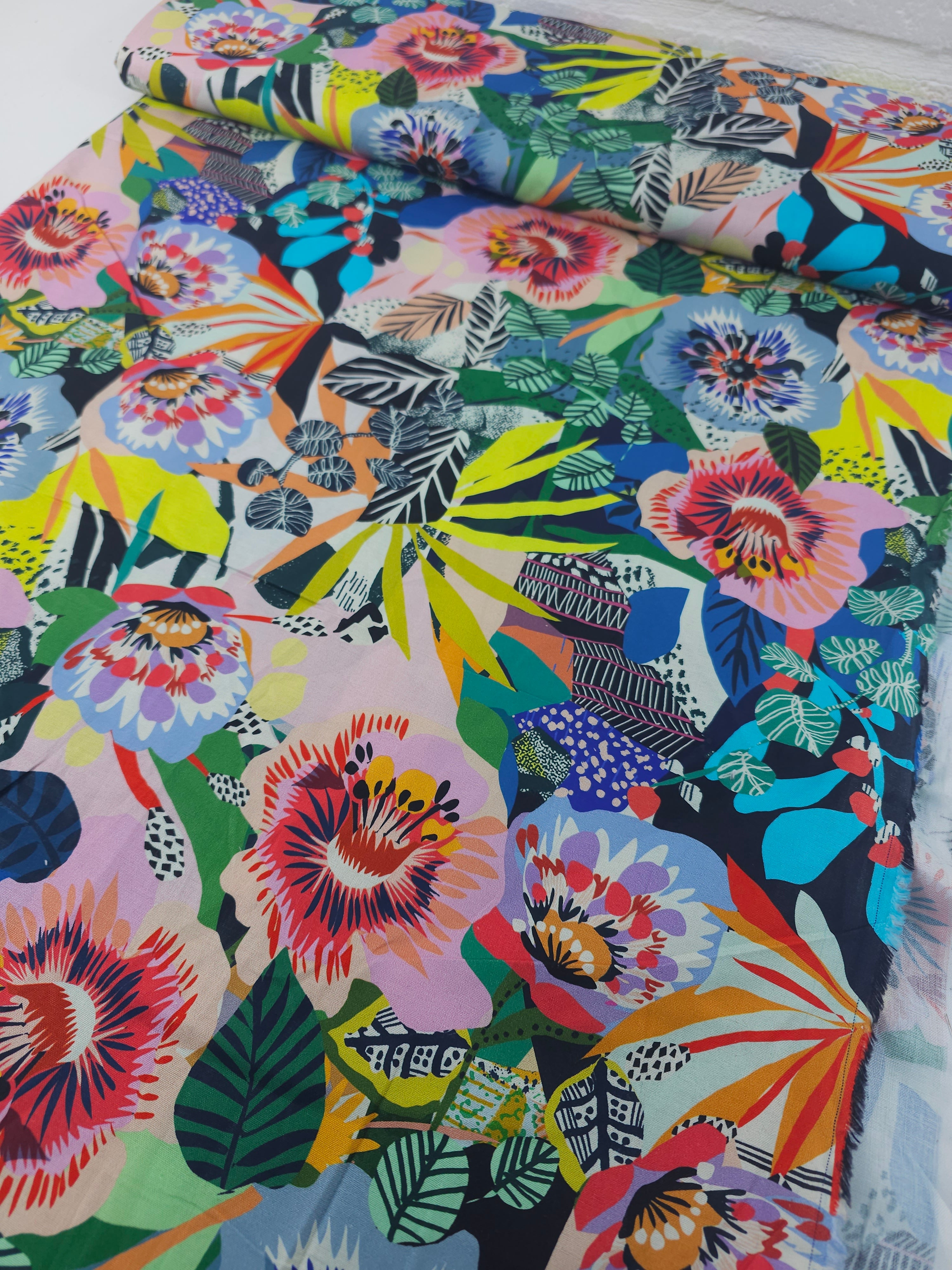 Funky Floral Sketch 100% Cotton - Kitty McCall x Free Spirit