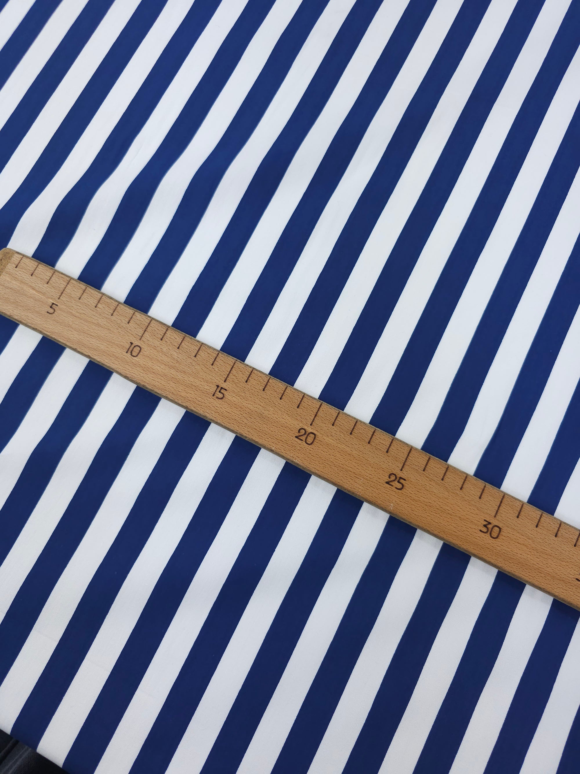 Blue/White Stripe Cotton Poplin