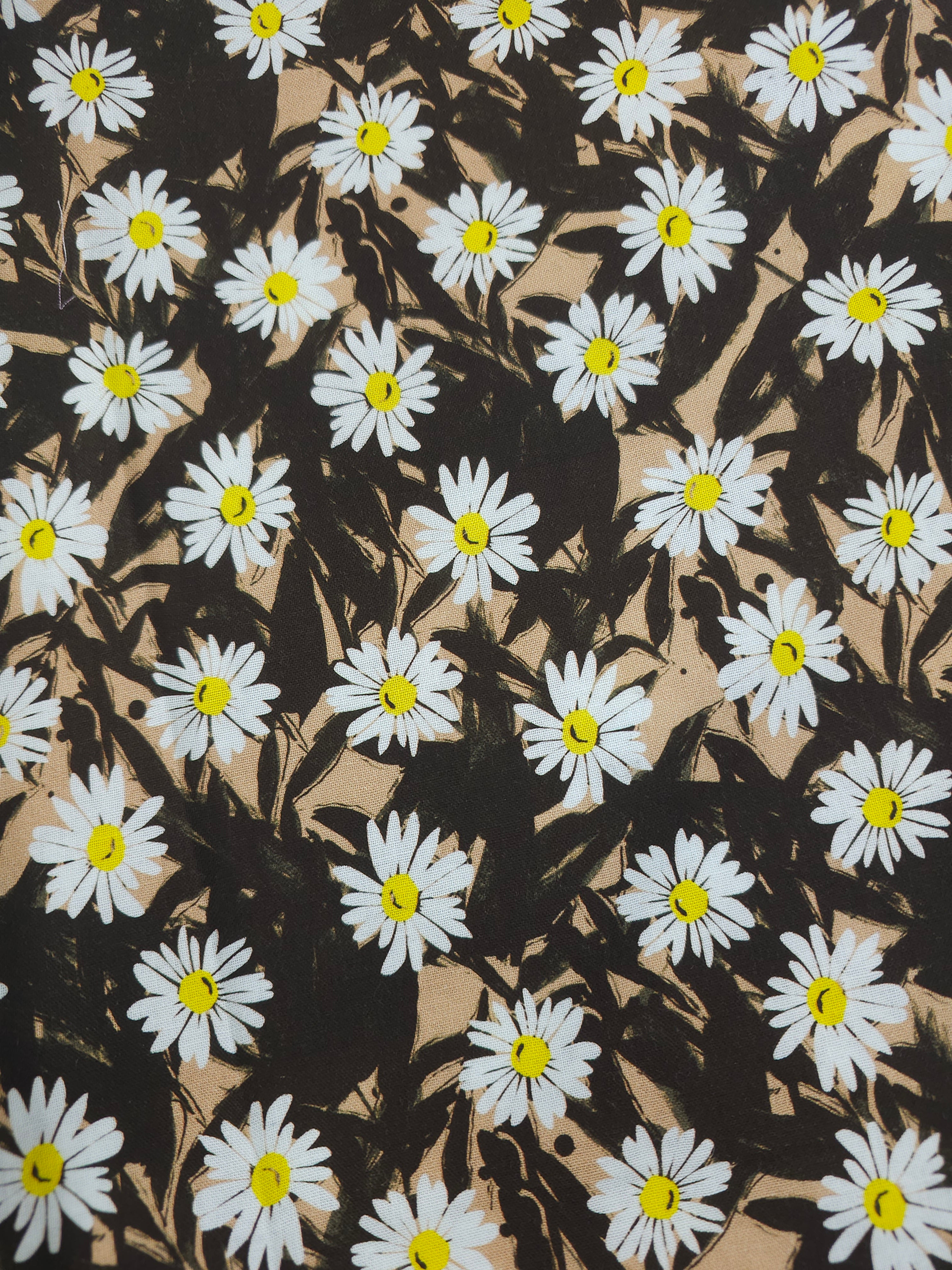 Brown daisy Cotton- 3m piece
