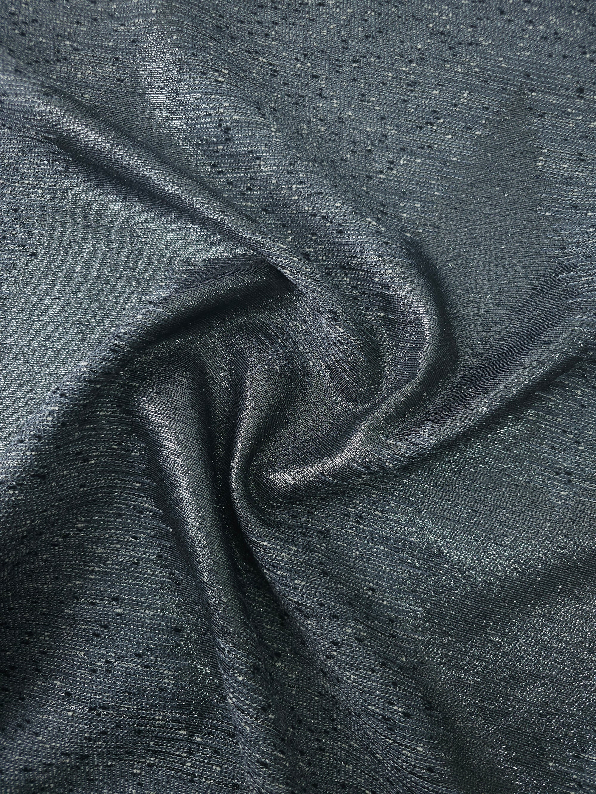 Smokey Grey ZigZag Lurex Jacquard