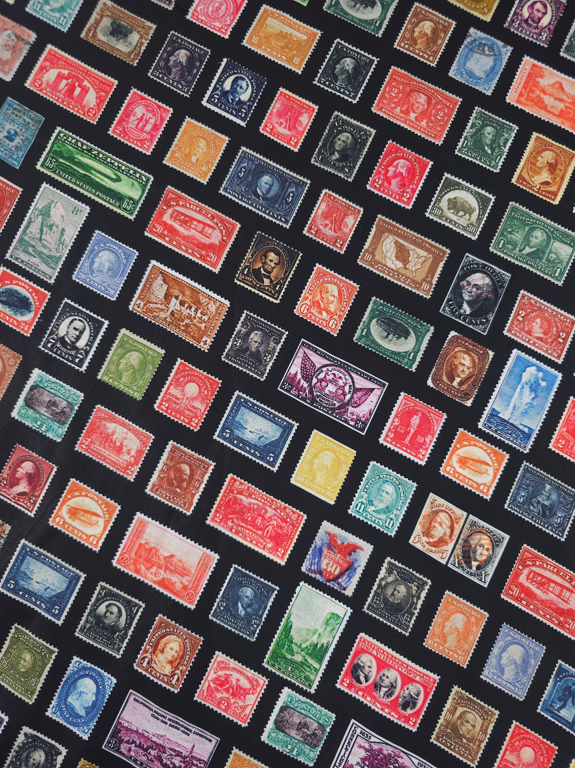 Retro Stamp Rarities 100% Cotton - Robert Kaufman
