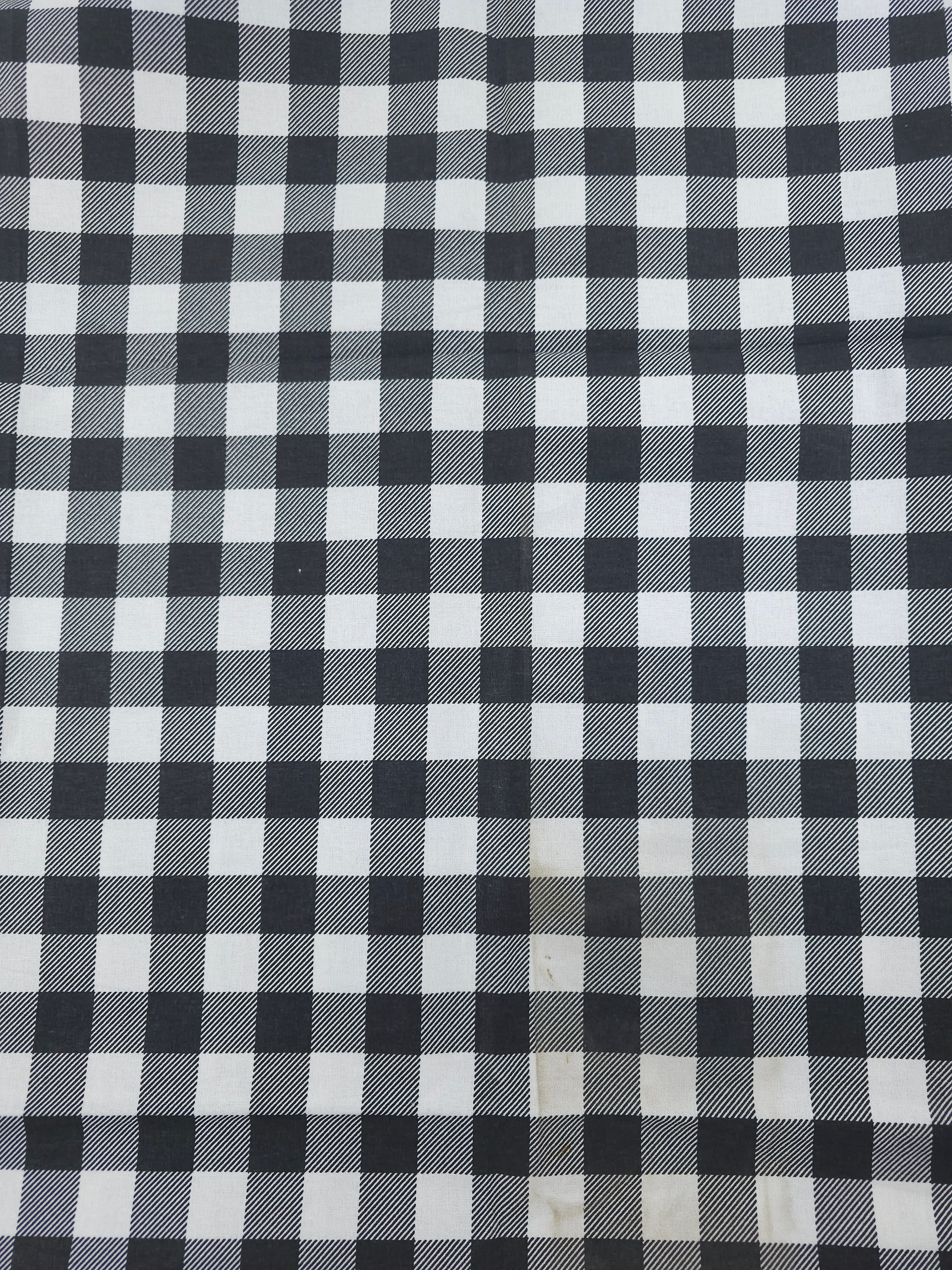 Big black gingham Cotton- 0.9m piece