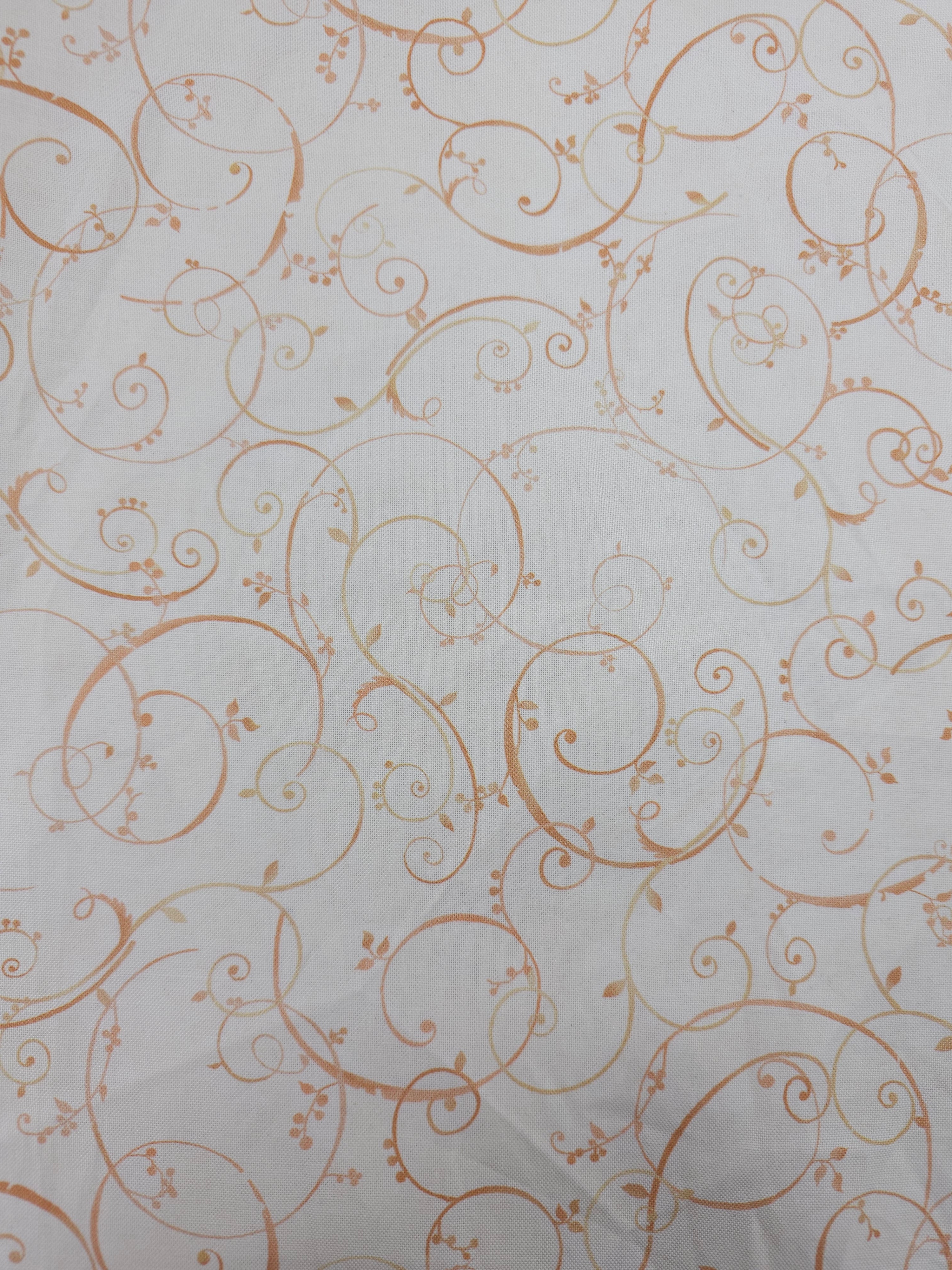 Peach/White Majestic Swirl 100% Cotton