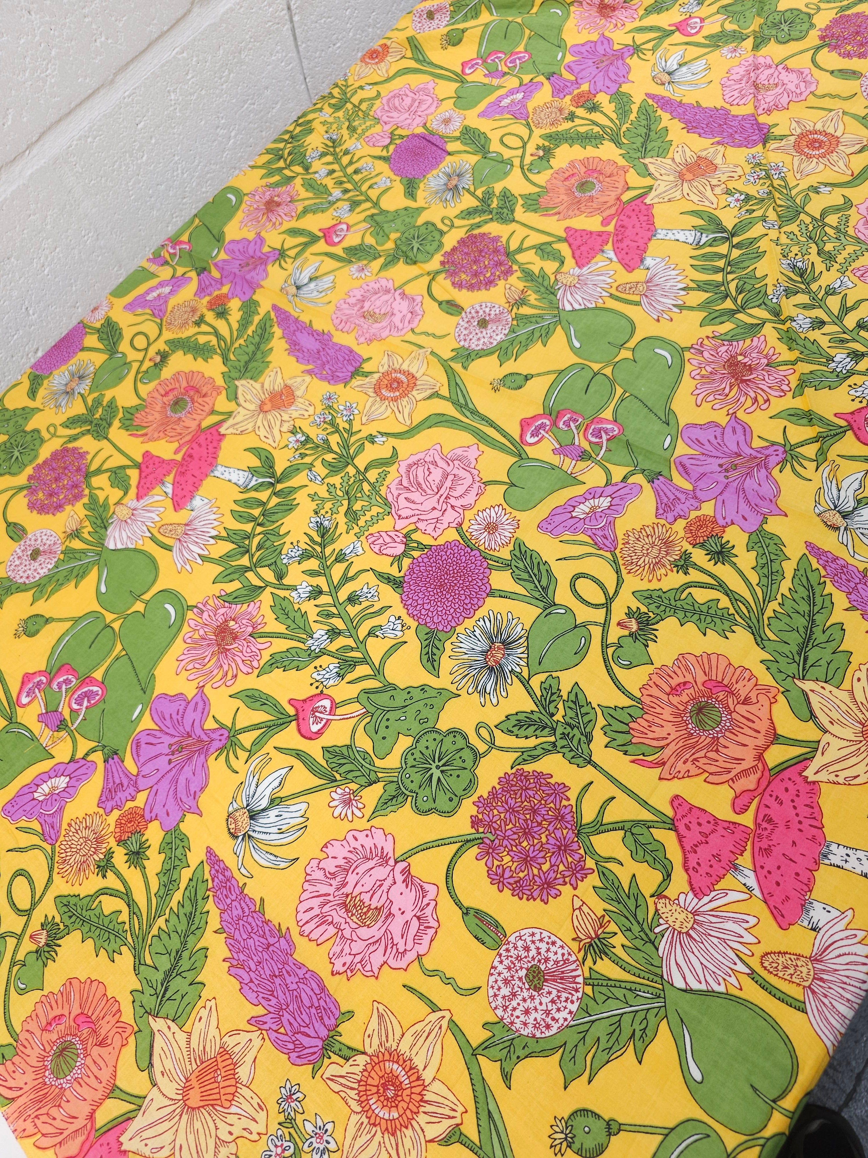 Marigold Shroom Field Cambric Cotton