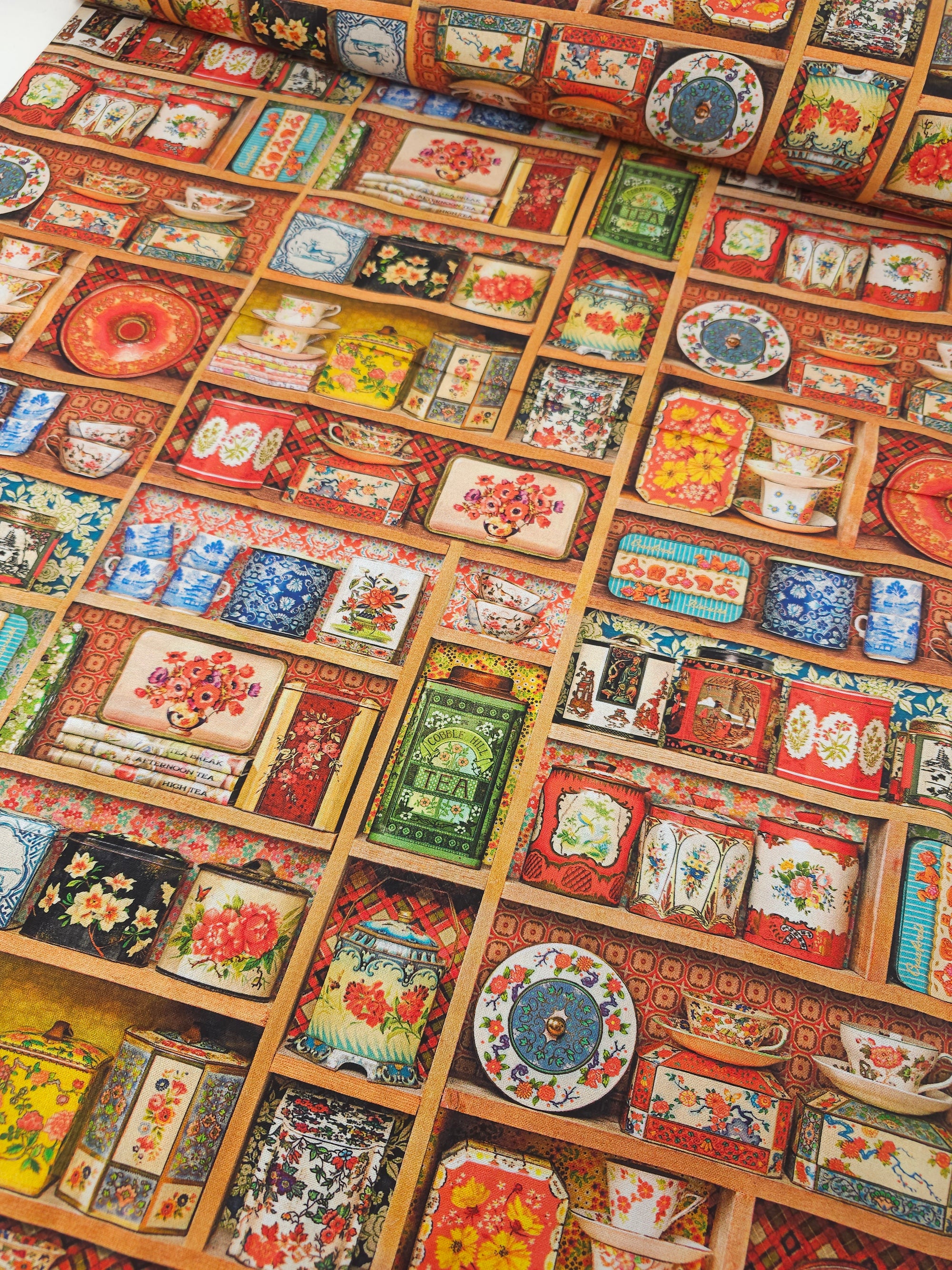 Antique China Pots & Plates 100% Cotton - Robert Kaufman