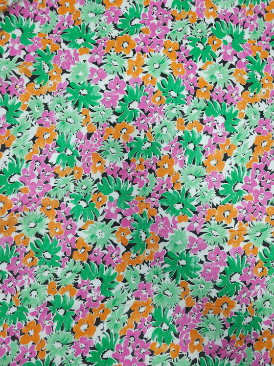 Green/Pink/Orange Floral Viscose Jersey