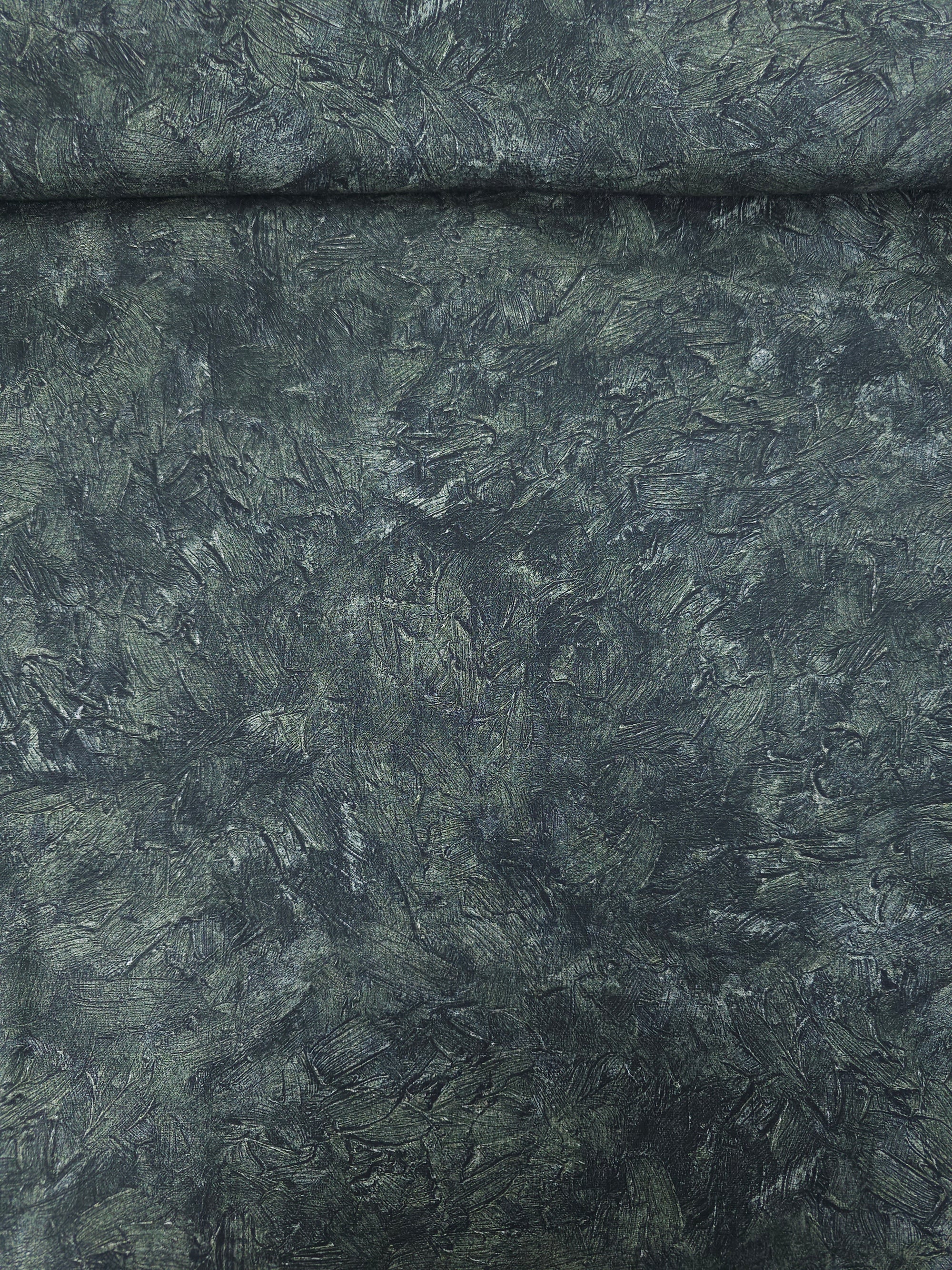 Forest Green/Black Brushstrokes 100% Cotton