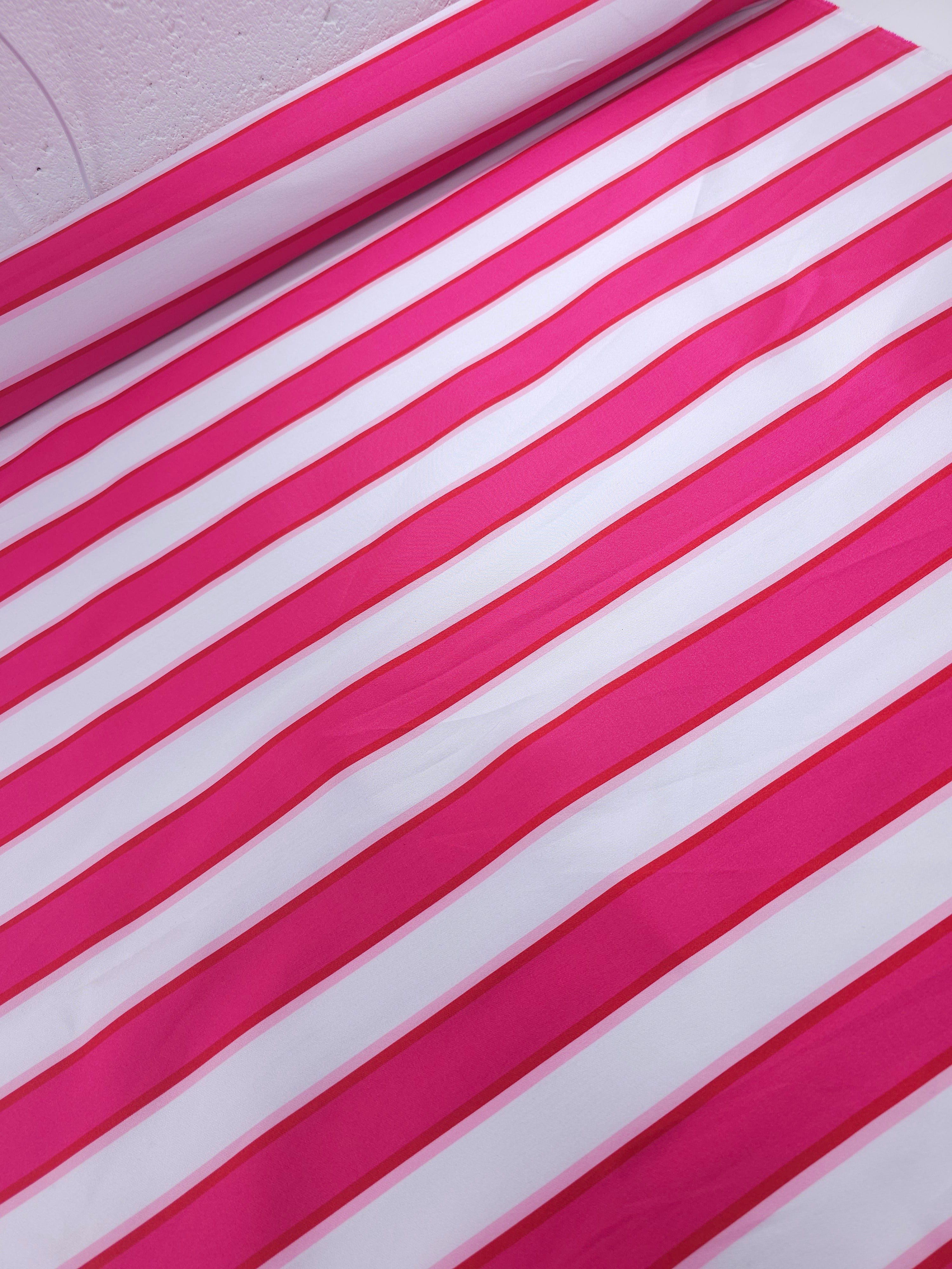 Pink/White Stripe Poly