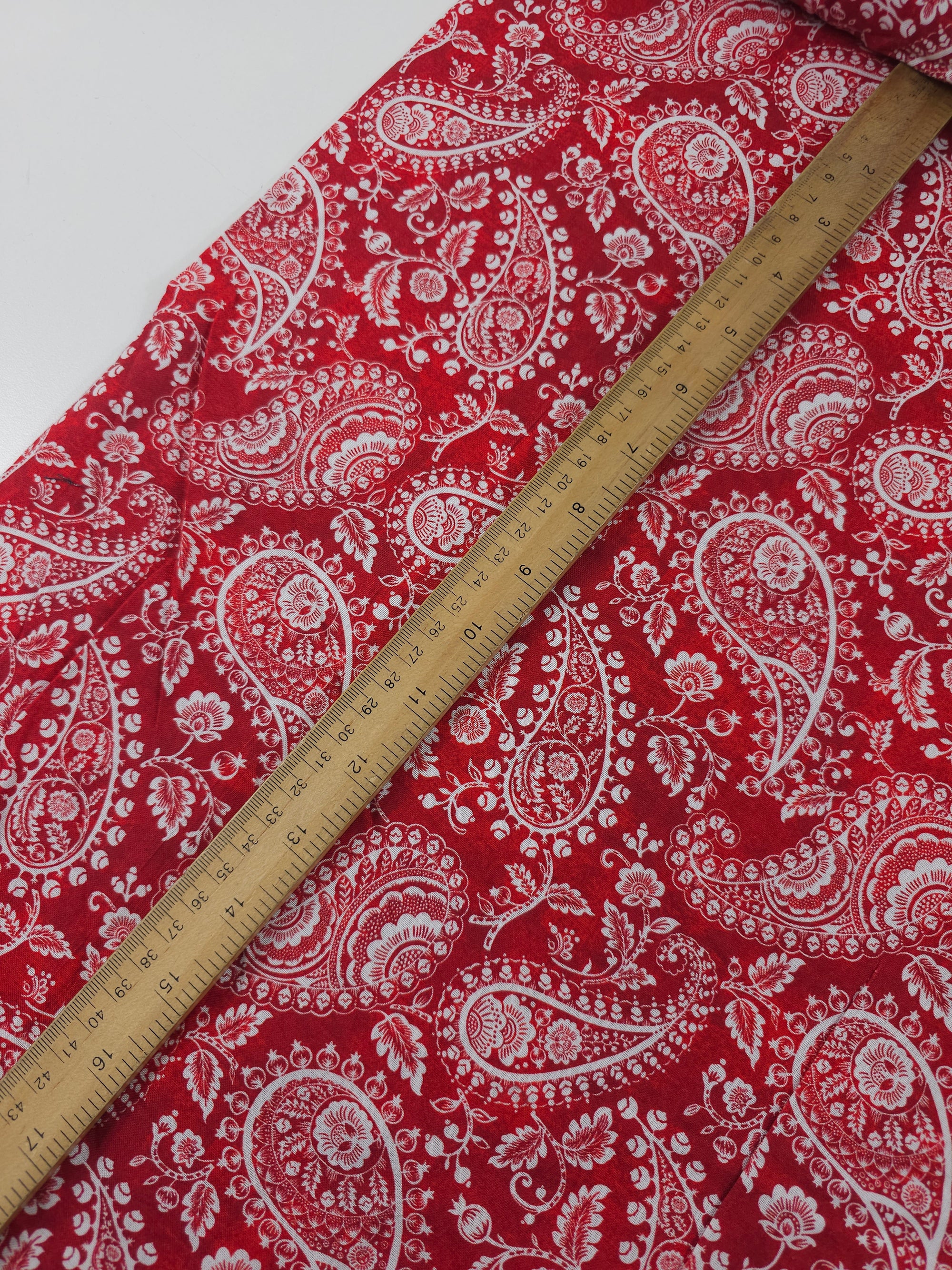Red Paisley 100% Cotton