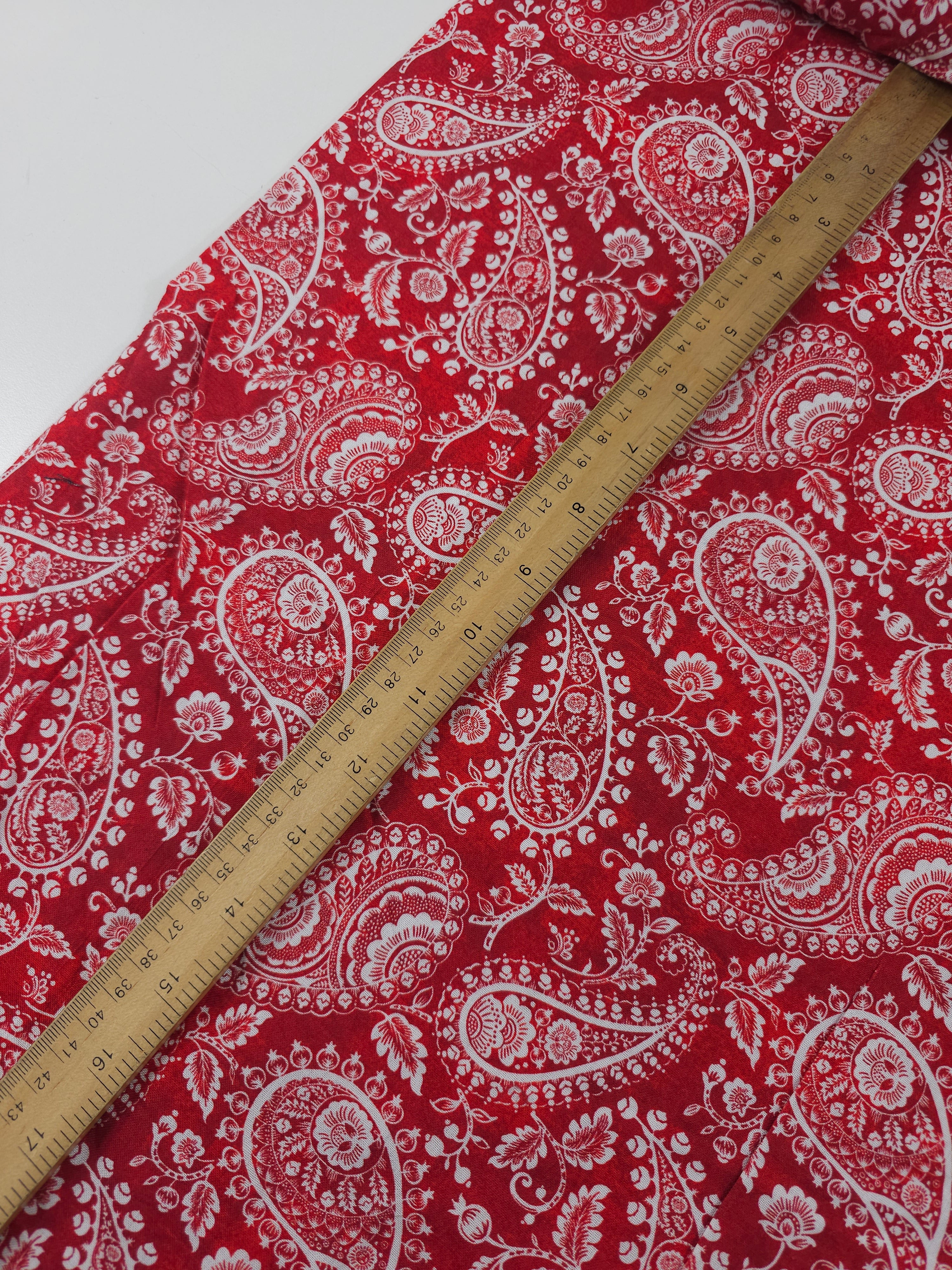 Red Paisley 100% Cotton