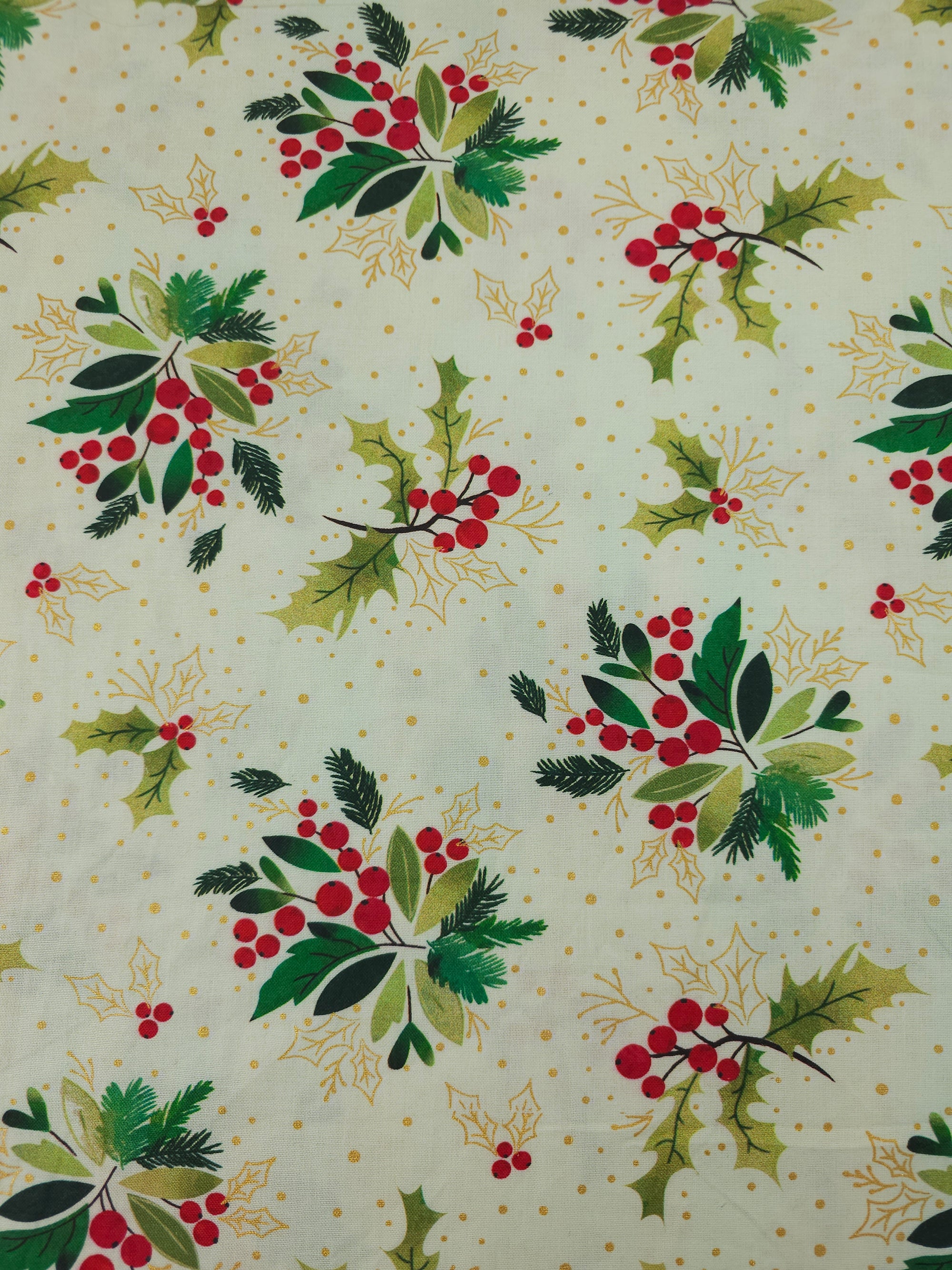 Yellow/Gold Holly Floral 100% Cotton