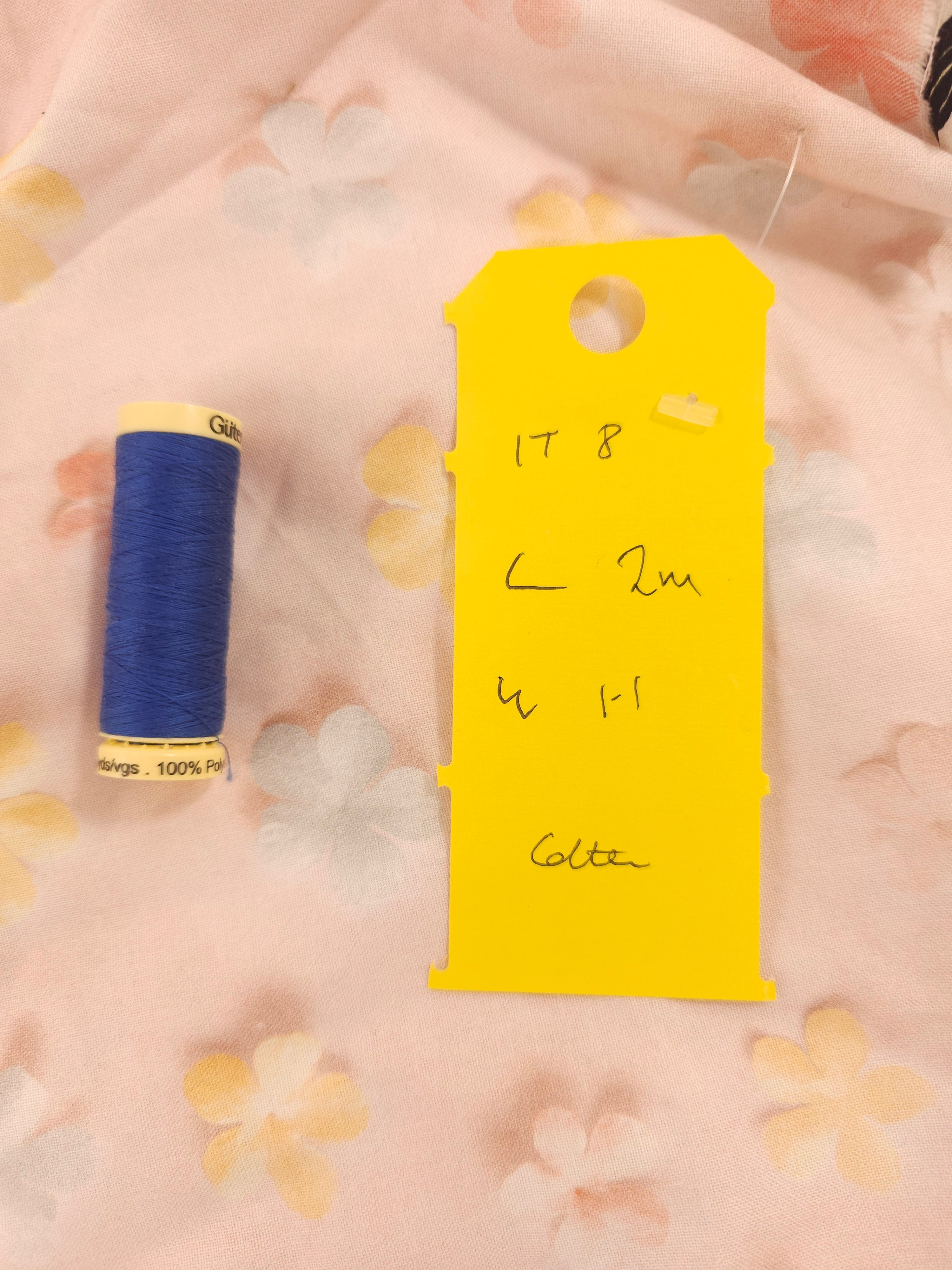 Pastel pink flower Cotton- 2m piece