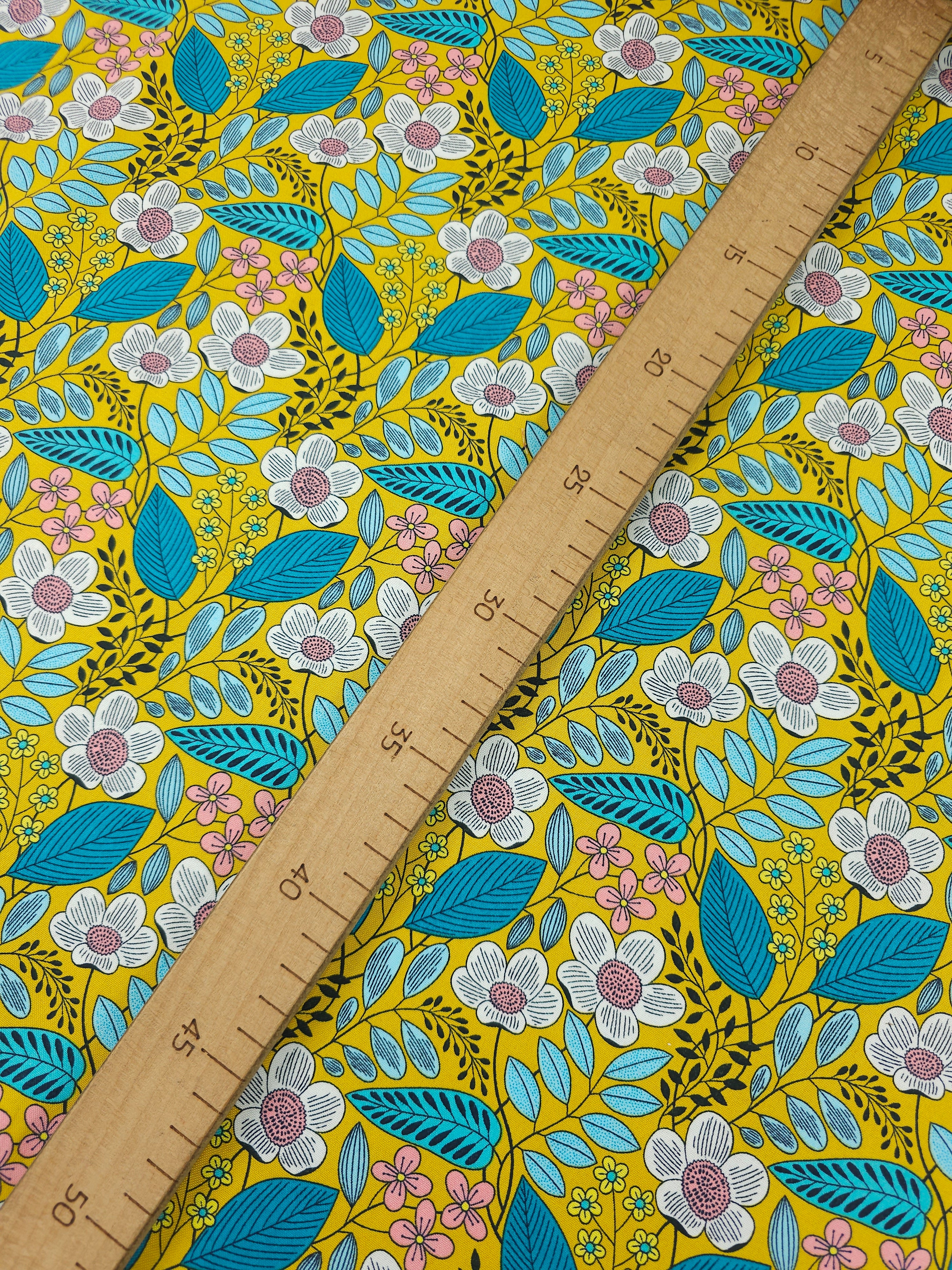 Marigold Floresence Floral 100% Cotton - Benartex