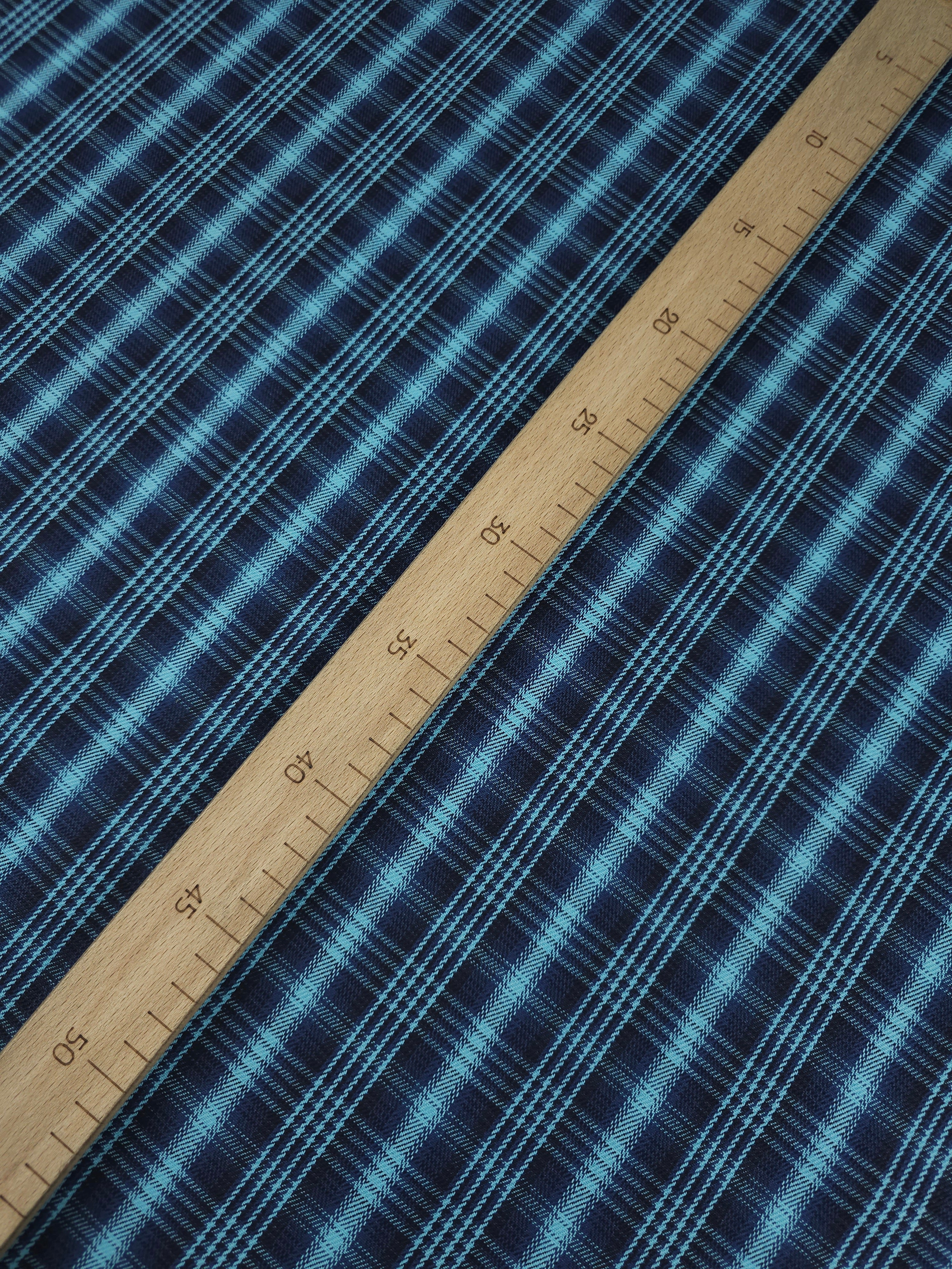 Light Blue/Navy Tartan Denim
