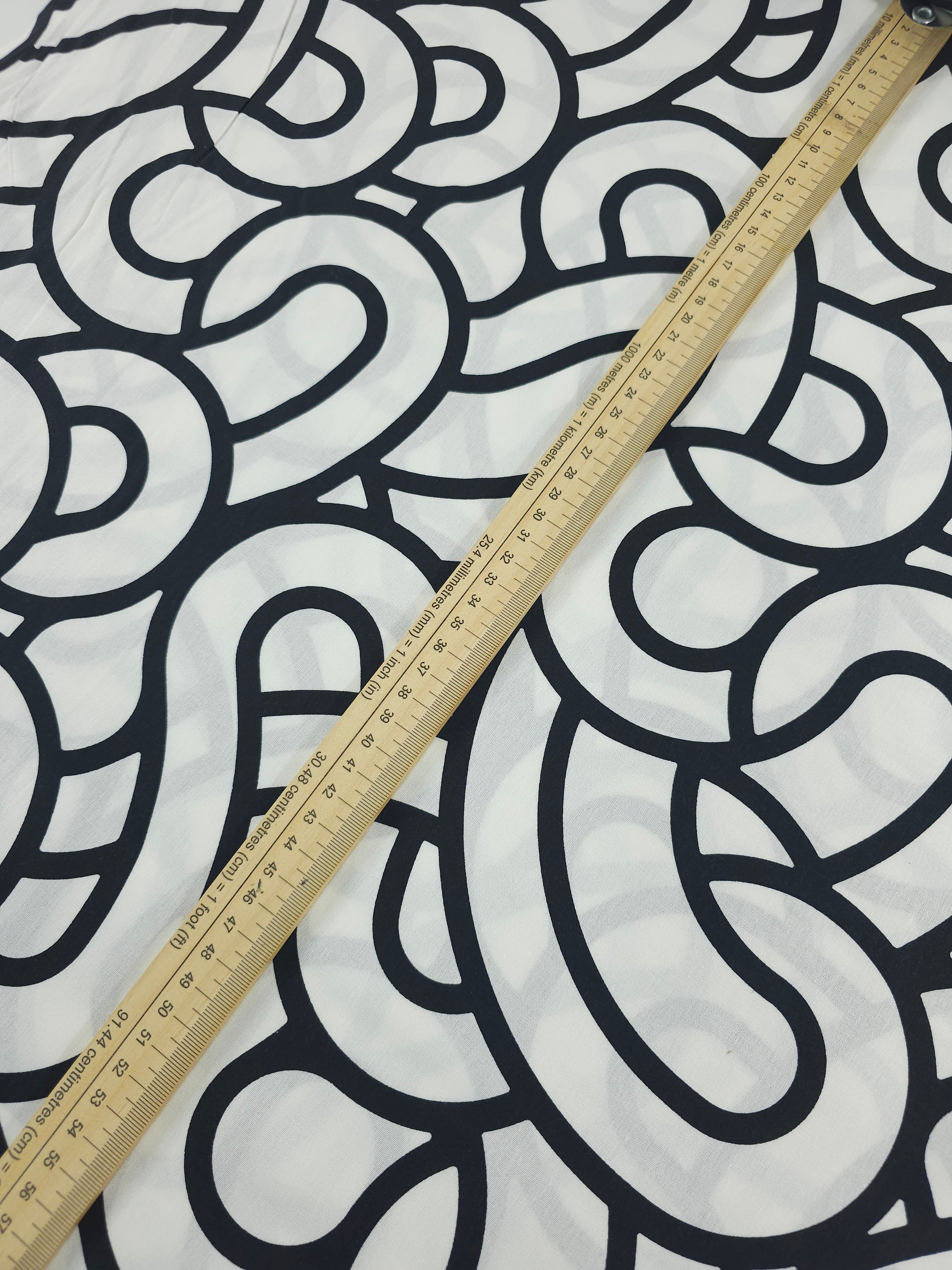 White/Black Small Knot Links 100% Cotton 90" - Ikea *EXTRA WIDE*